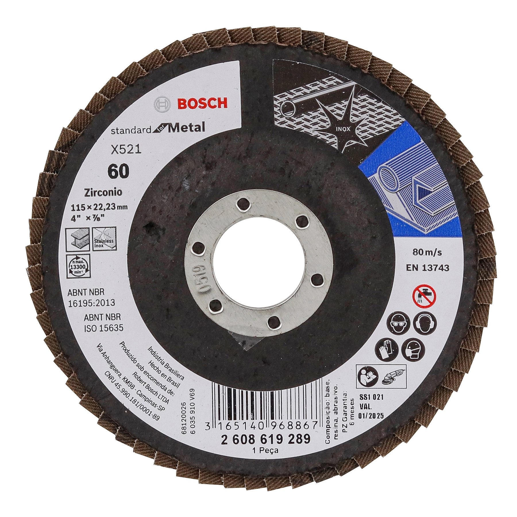 Disco Flap 4.1/2 para Metal Grão 60 Bosch