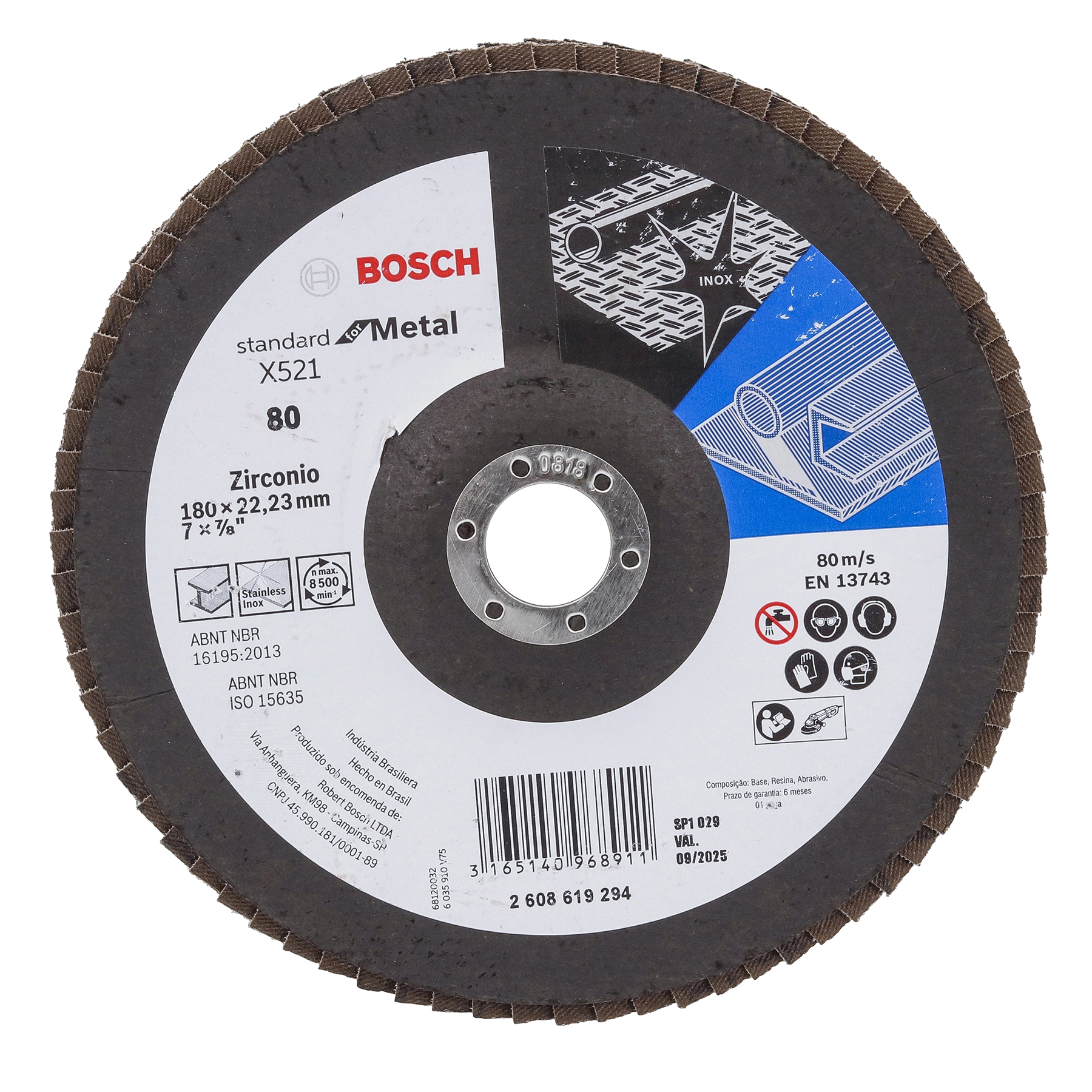 Disco Flap 7 para Metal Grão 80 Bosch