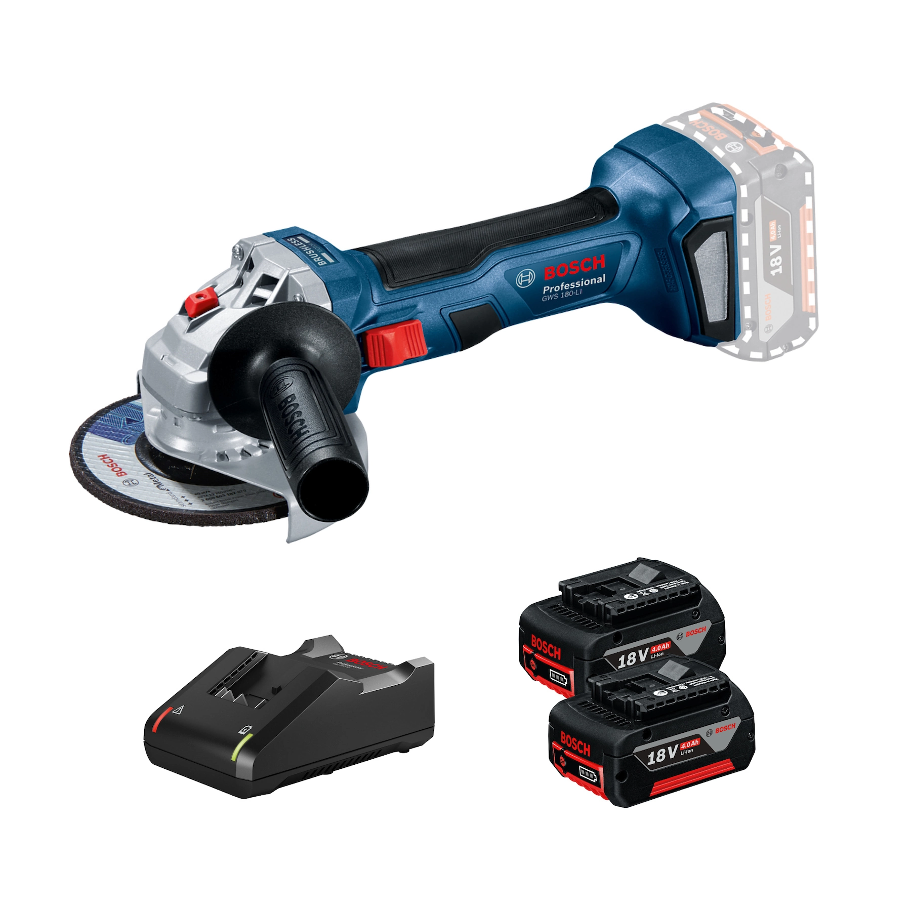 Esmerilhadeira Angular Bosch GWS 180-LI Bateria 4.5" 18V