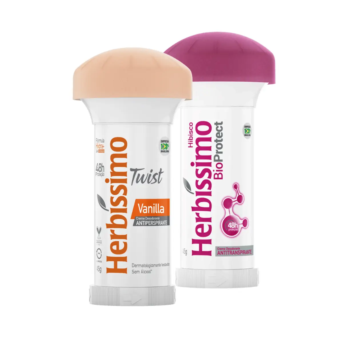 Kit Desodorante Twist Antitranspirante Herbissimo Vanilla e Hibisco 45G c/2 unidades