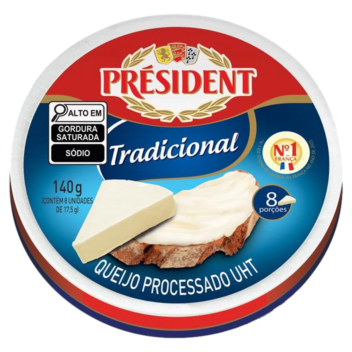 Queijo Processado Uht Président 140g 8 Unidades