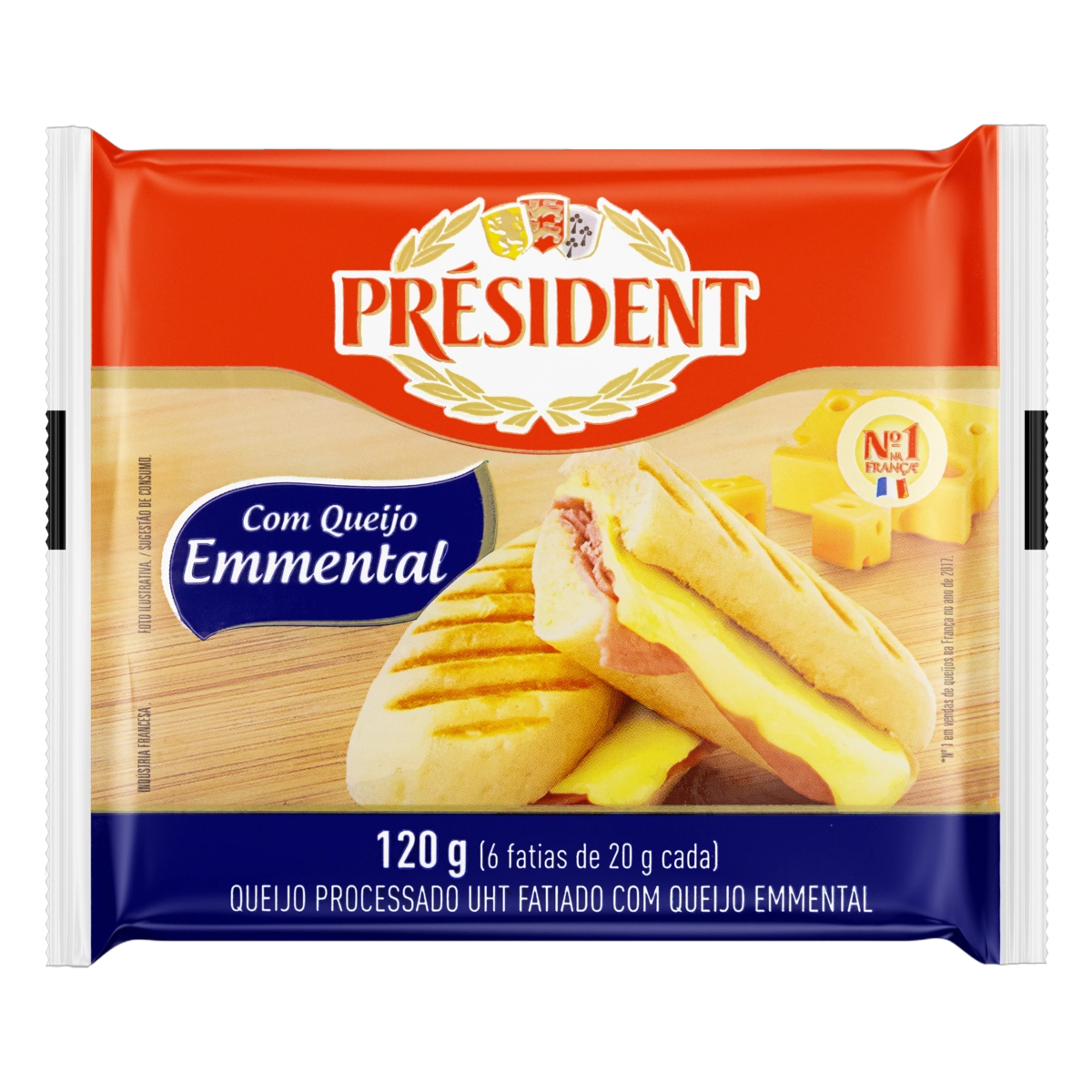 Queijo Processado Uht Emmental Président 120g