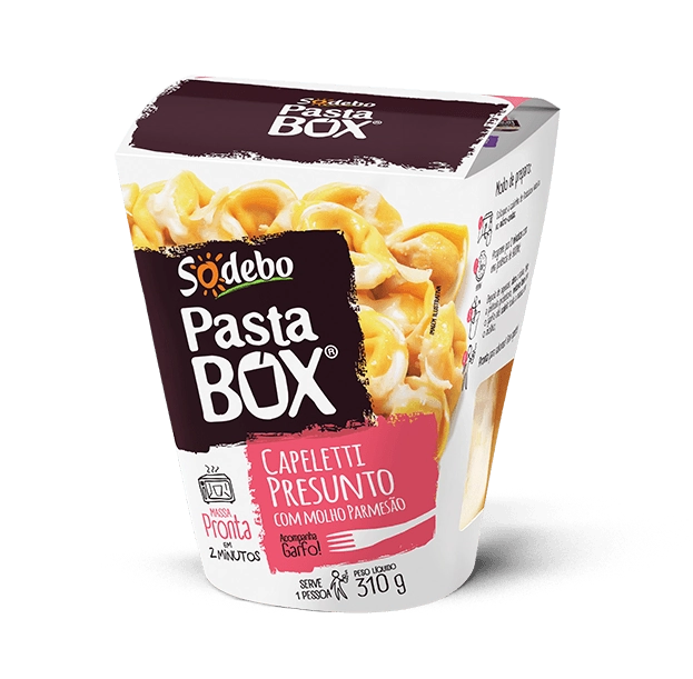 Capeletti Presunto Com Molho Parmesão Sodebo Pasta Box Caixa 310g