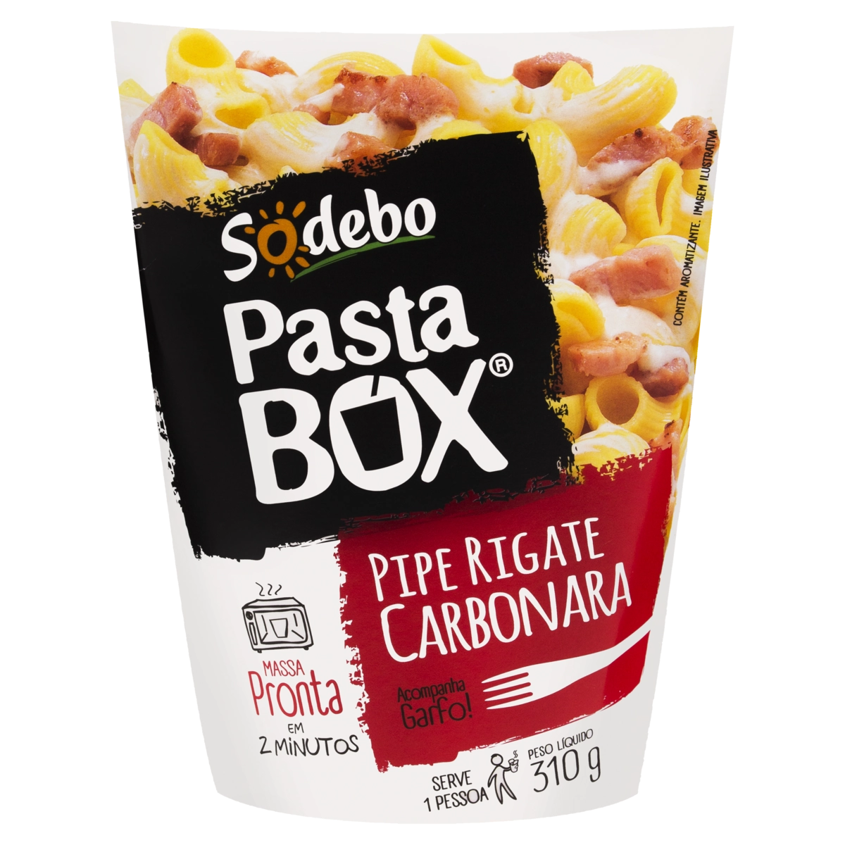 Pipe Rigate à Carbonara Sodebo Pasta Box Caixa 310g