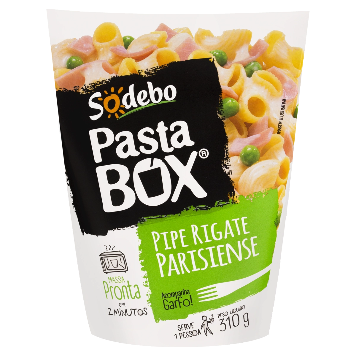 Pipe Rigate Parisiense Sodebo Pasta Box Caixa 310g