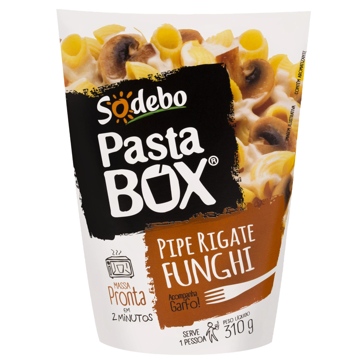 Pipe Rigate Funghi Sodebo Pasta Box Caixa 310g