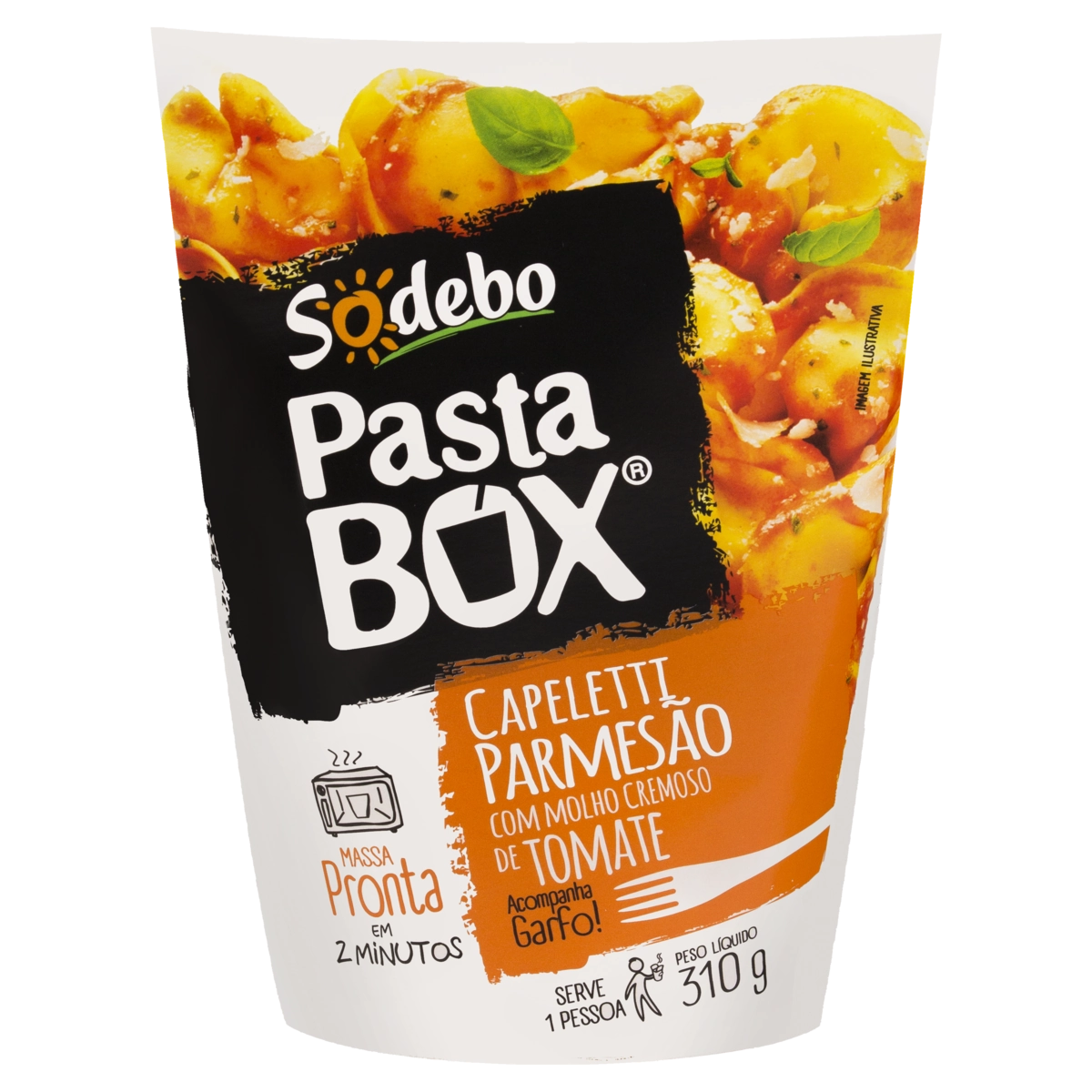 Capeletti Parmesão Com Molho Cremoso De Tomate Sodebo Pasta Box Caixa 310g