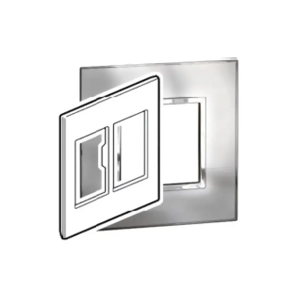 Placa Arteor 4x4 3+3 Postos Stainless Steel - Pial Legrand