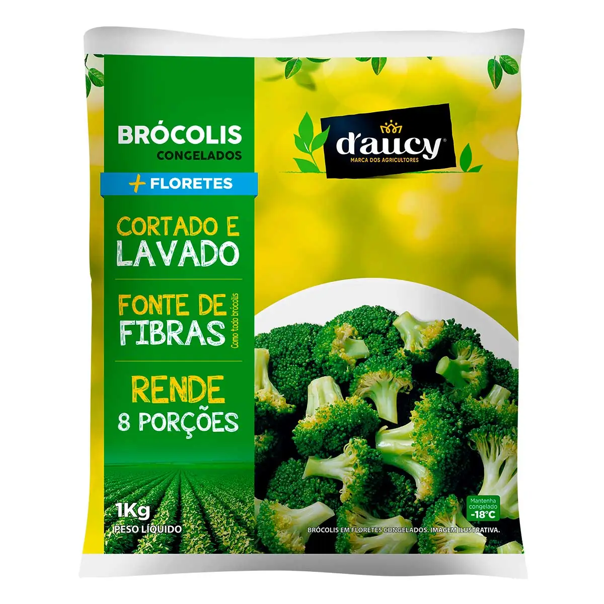 Brócolis Florete Congelado D'aucy Pacote 1kg