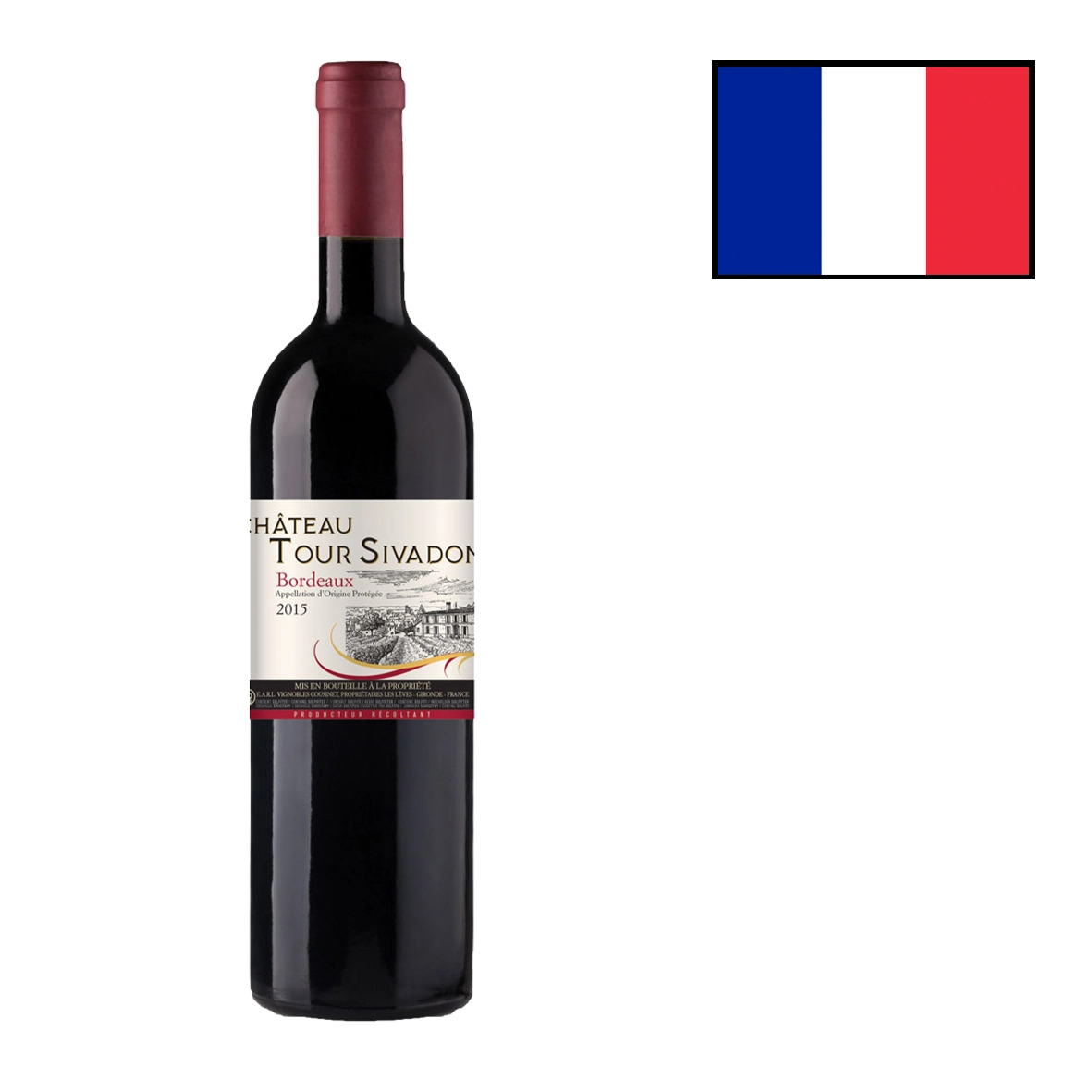 Vinho Francês Tinto Chateau TOUR SIVADON Bordeaux Garrafa 750ml