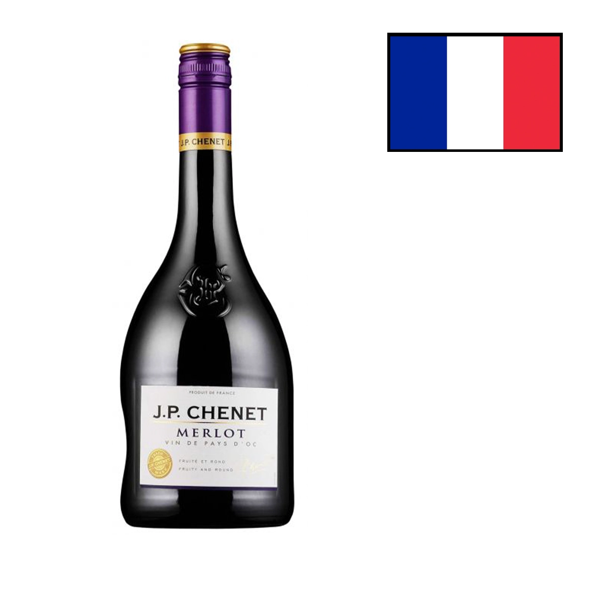 Vinho Francês Tinto Meio Seco Original Jp. Chenet Merlot Pays Doc Garrafa 750ml
