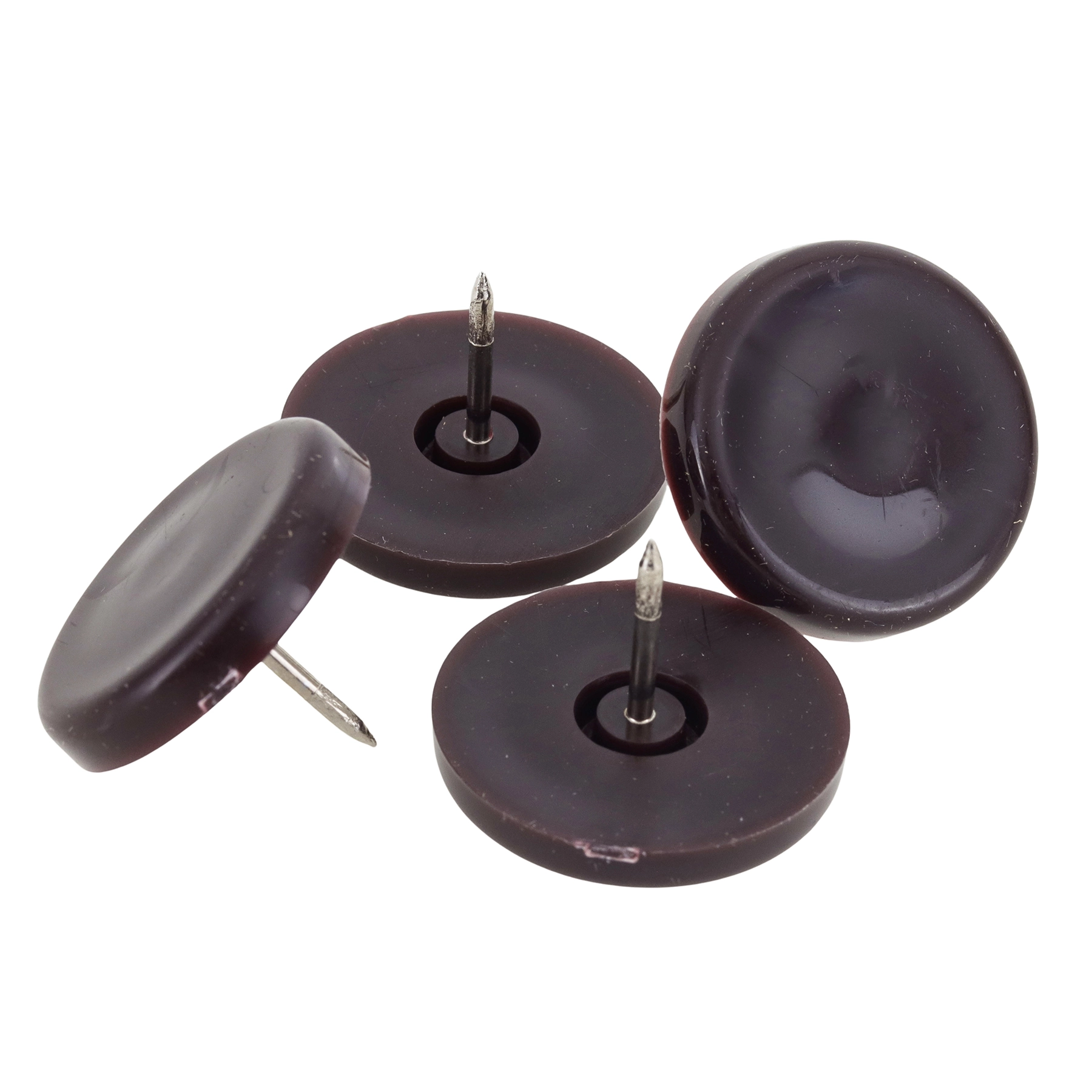 Feltro Redondo Borracha Marrom 30mm com 4 peças Marrom Standers
