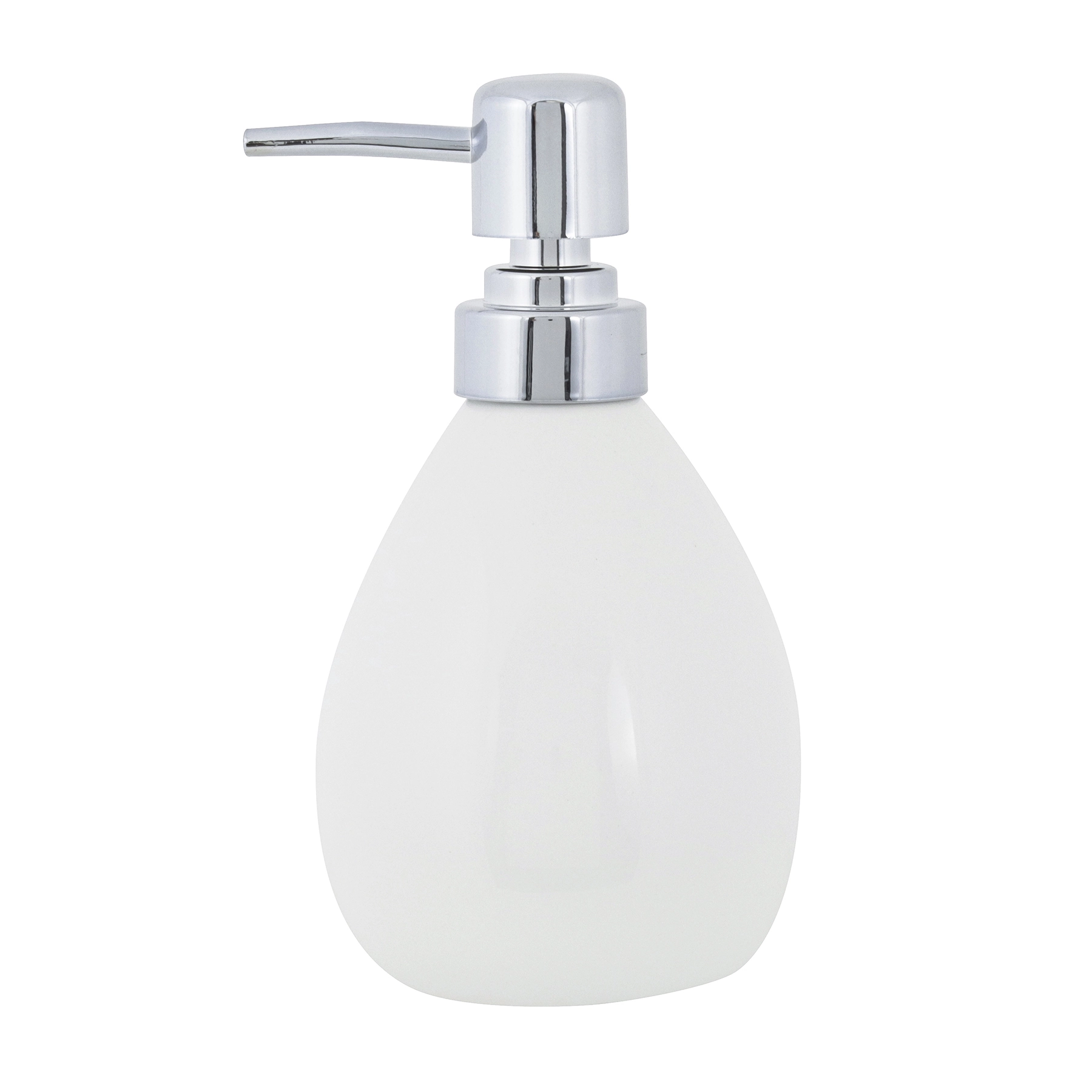 Porta Sabonete Líquido de Bancada para Banheiro 360ml Cerâmica Branco Legend Sensea