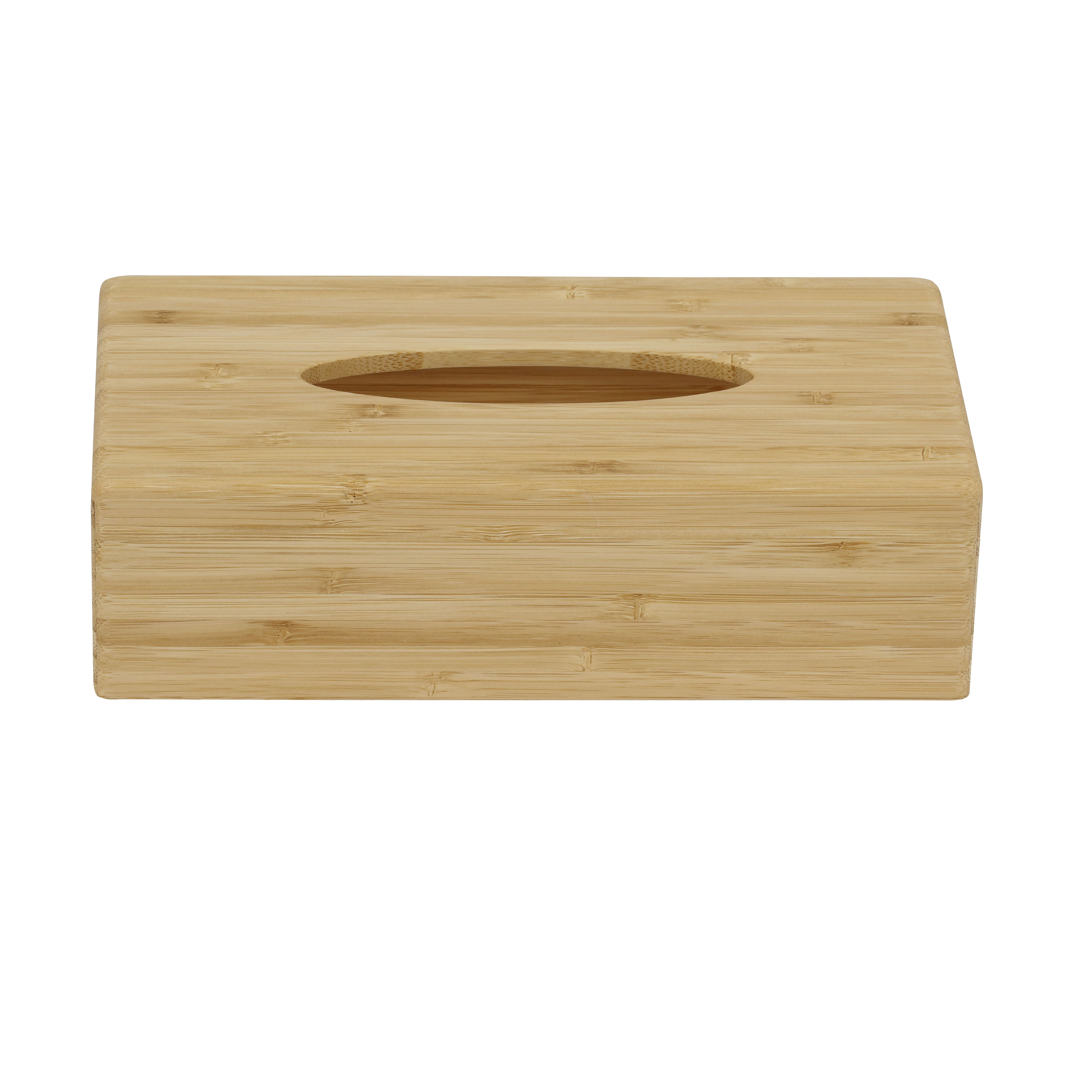 Porta Lenço de Bancada para Banheiro Fibra Natural Marrom Natural Bamboo Sensea