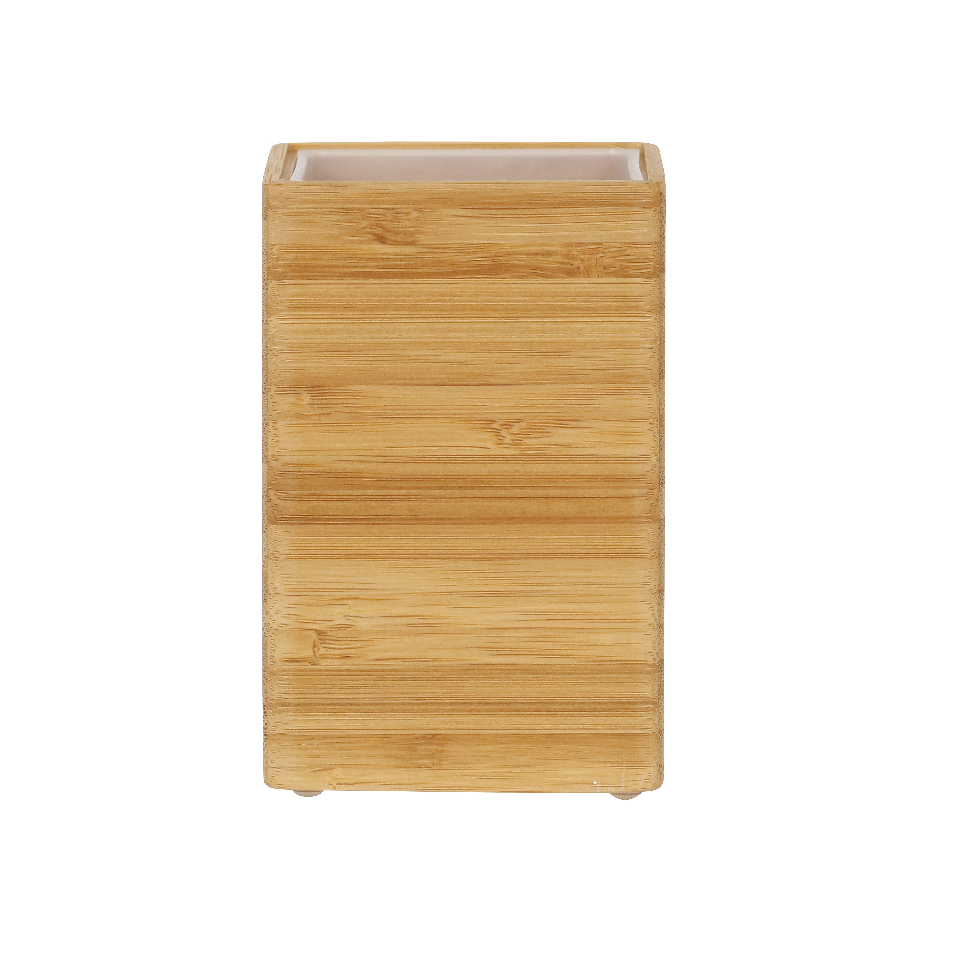 Porta Escova de Dente de Bancada para Banheiro Fibra Natural Marrom Natural Bamboo Sensea