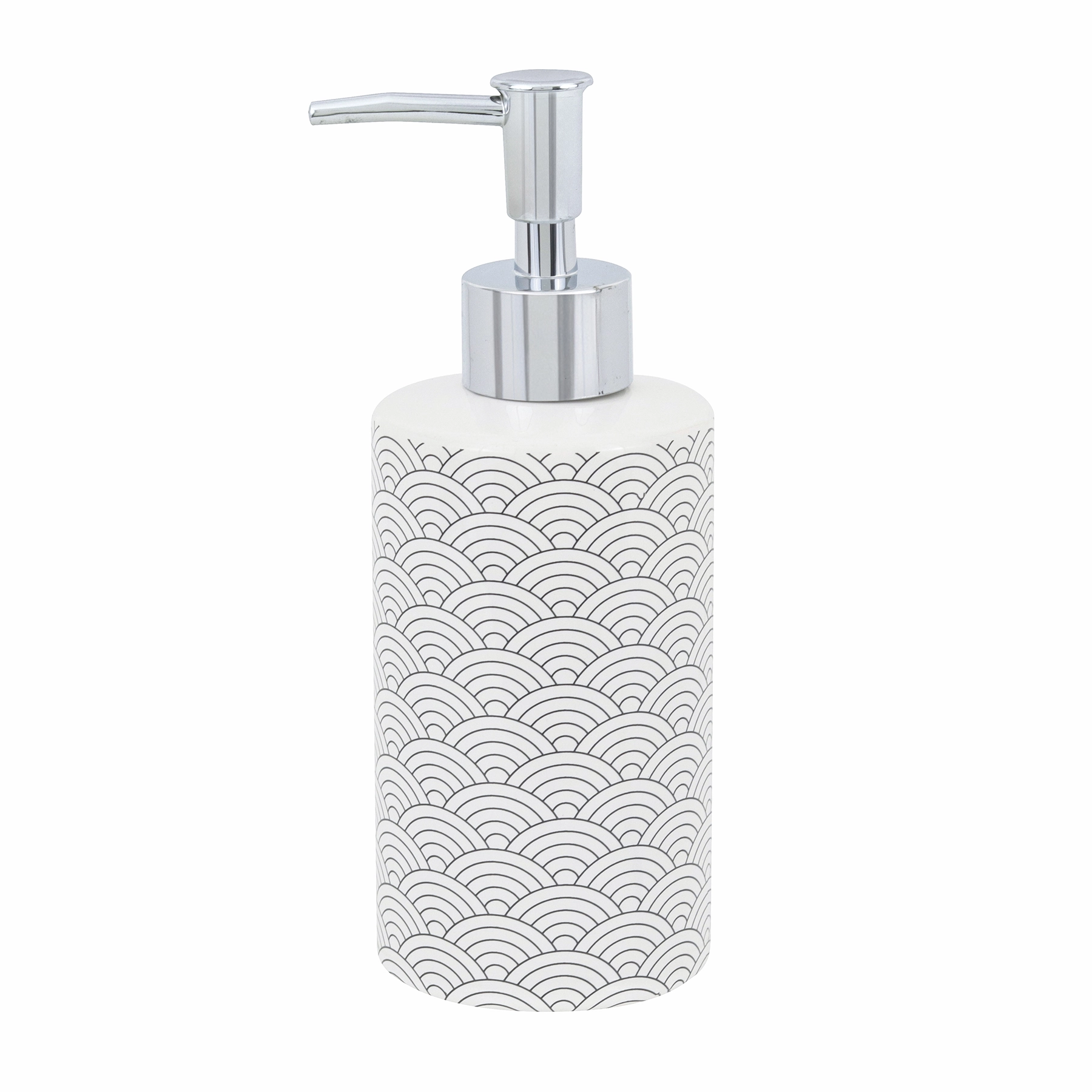 Porta Sabonete Líquido de Bancada para Banheiro 220ml Cerâmica Branco Okino Sensea