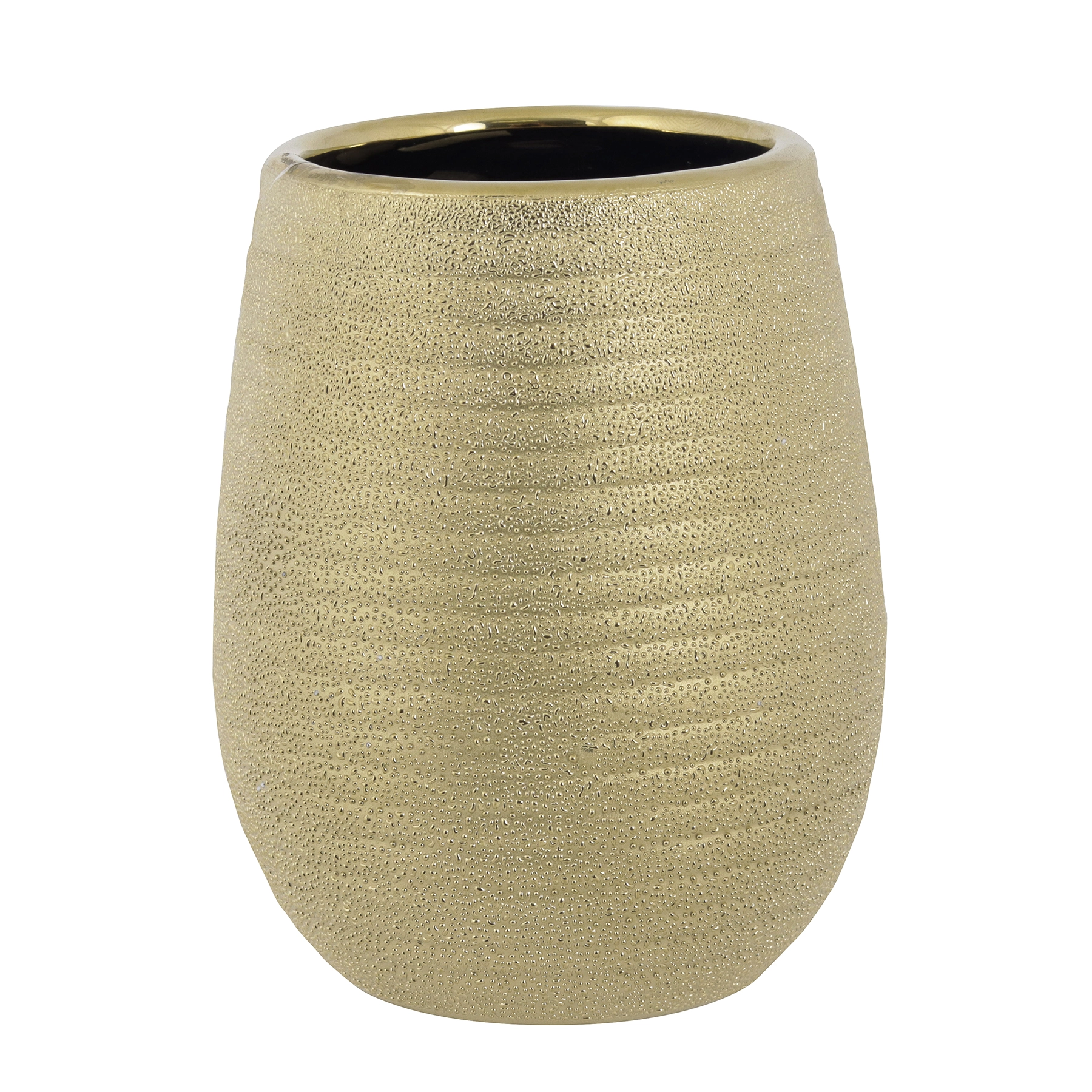 Porta Objetos de Bancada para Banheiro Cerâmica Dourado Iris Sensea