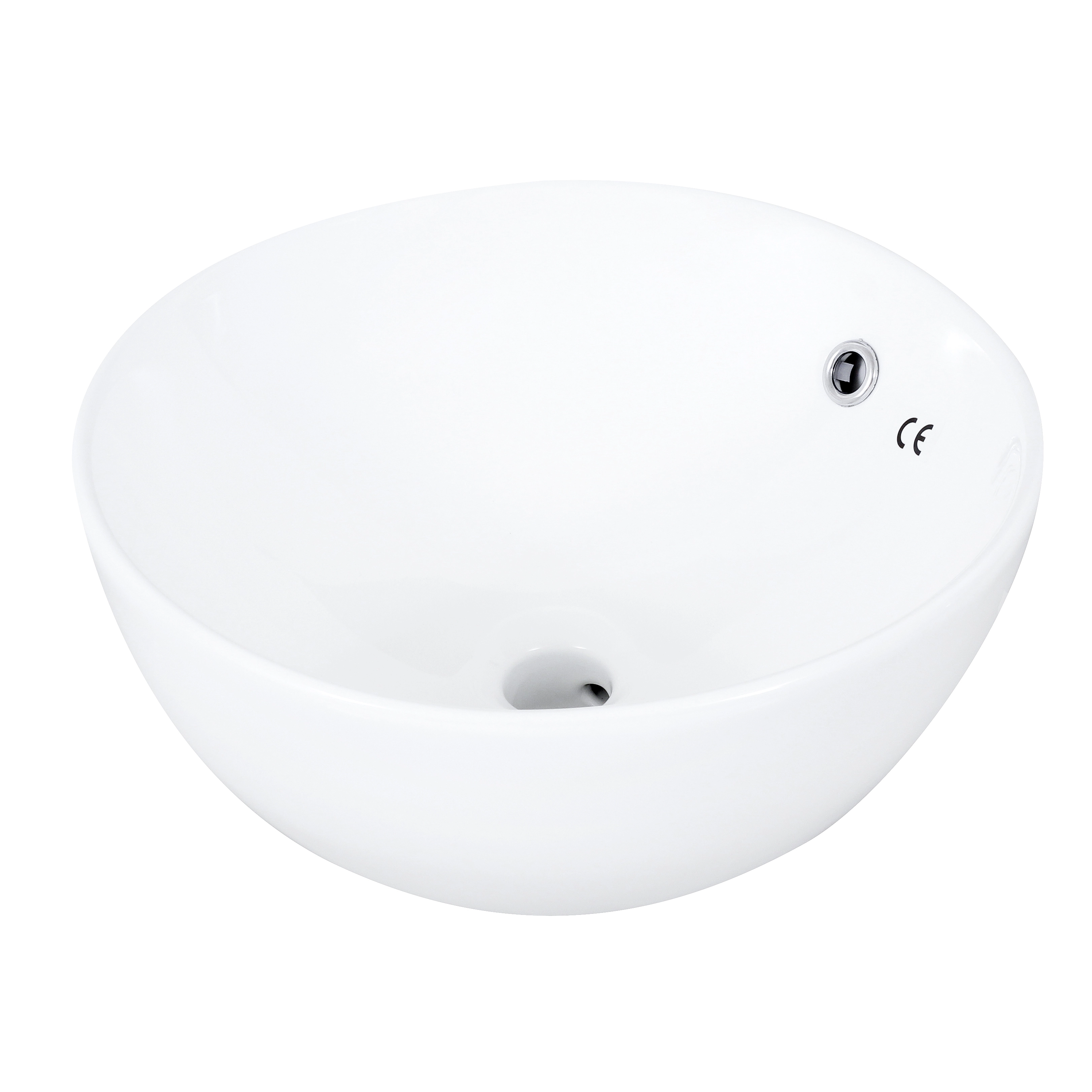 Kit Cuba de Apoio + Sifão + Válvula Cerâmica Redonda Easca Bowl 18x41x41cm Sensea