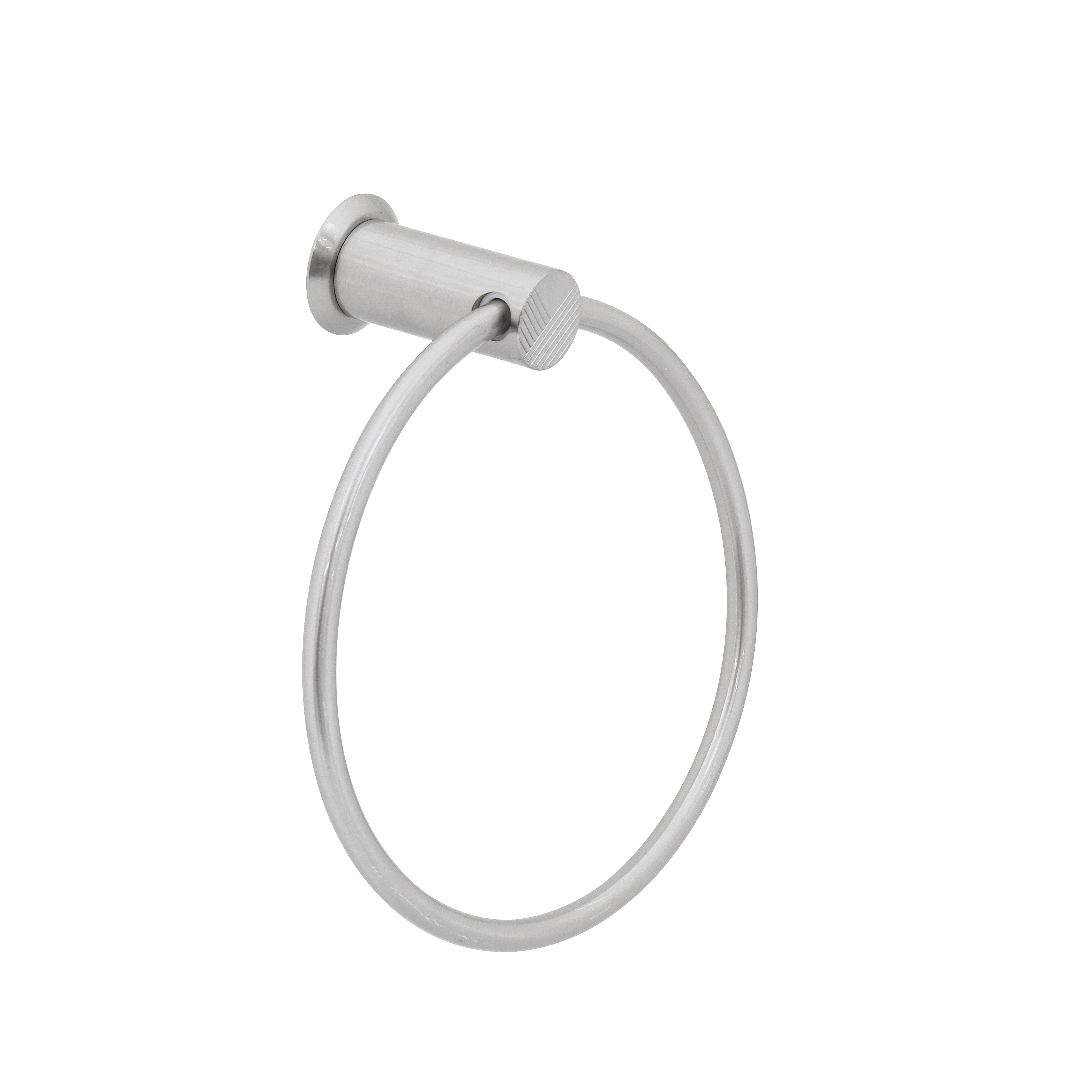 Porta Toalha Rosto Argola Metal Escovado Parafuso Easy Sensea