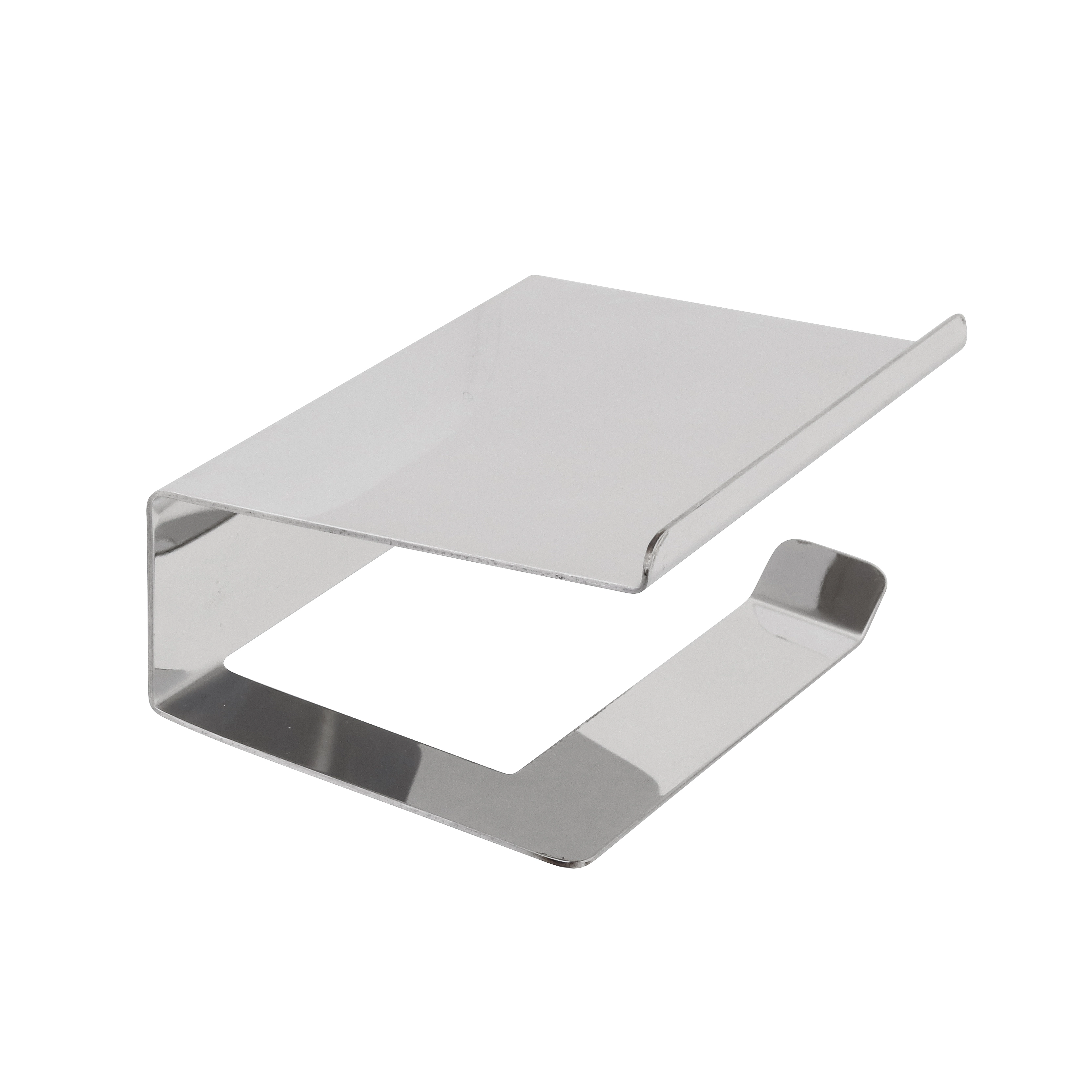 Porta Papel Higiênico Simples de Parede Metal Prata Cromado Tiger Sensea
