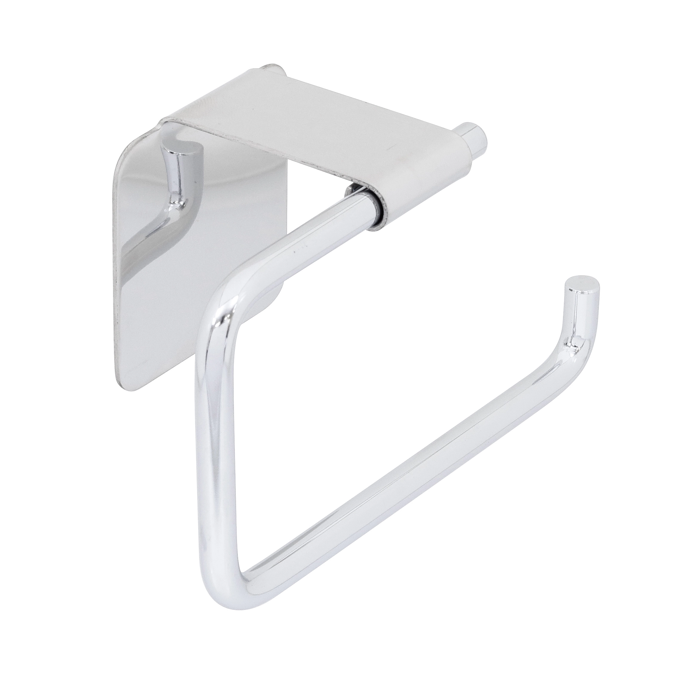 Porta Papel Higiênico Simples de Parede Metal Prata Tiger Sensea