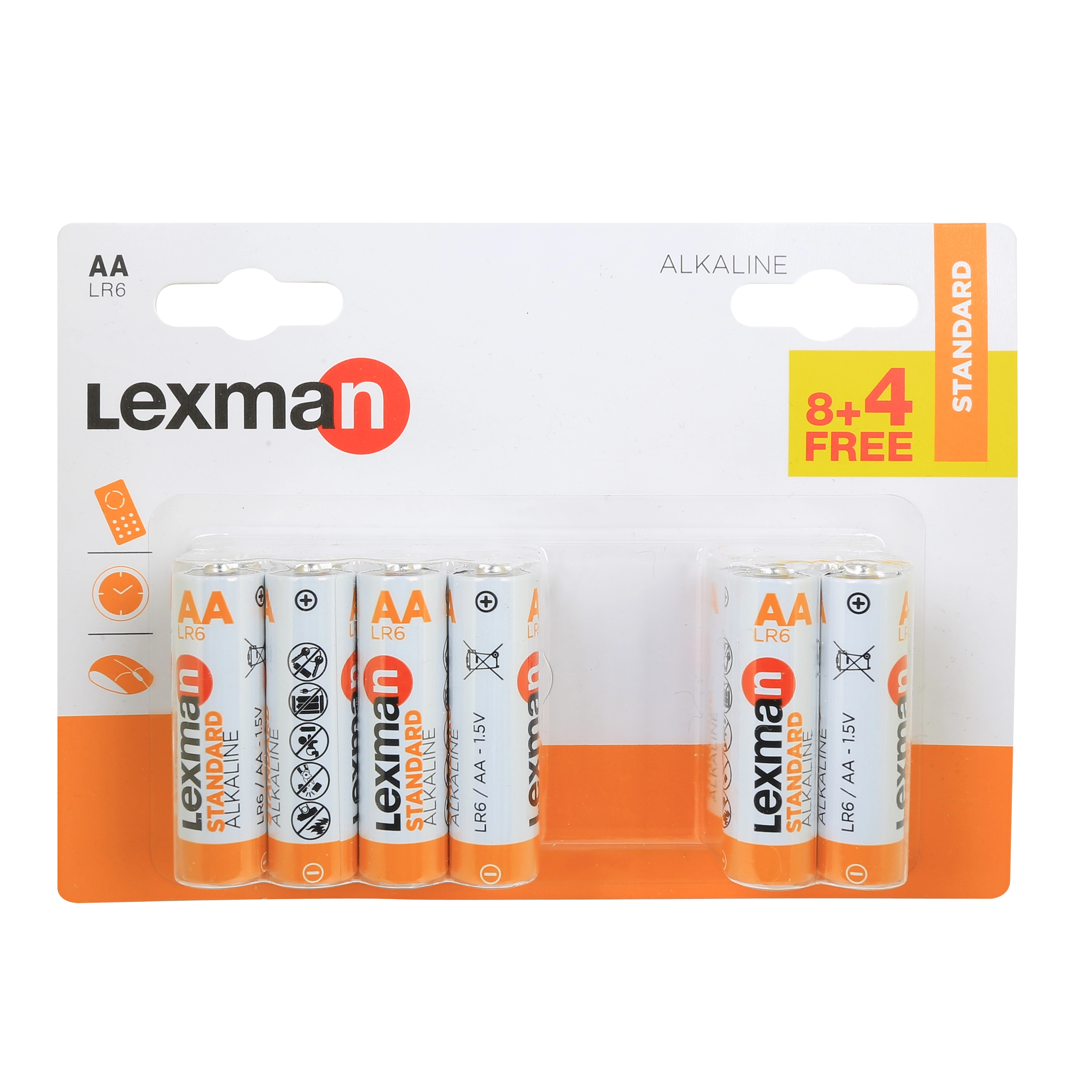 Pilha Alcalina LR6 1.5V AA 12 Unidades Lexman