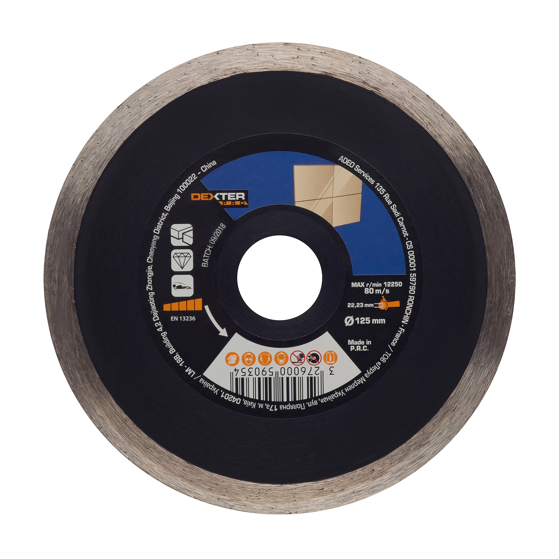 Disco de Corte Diamantado Contínuo 125x22,23mm Dexter Pro