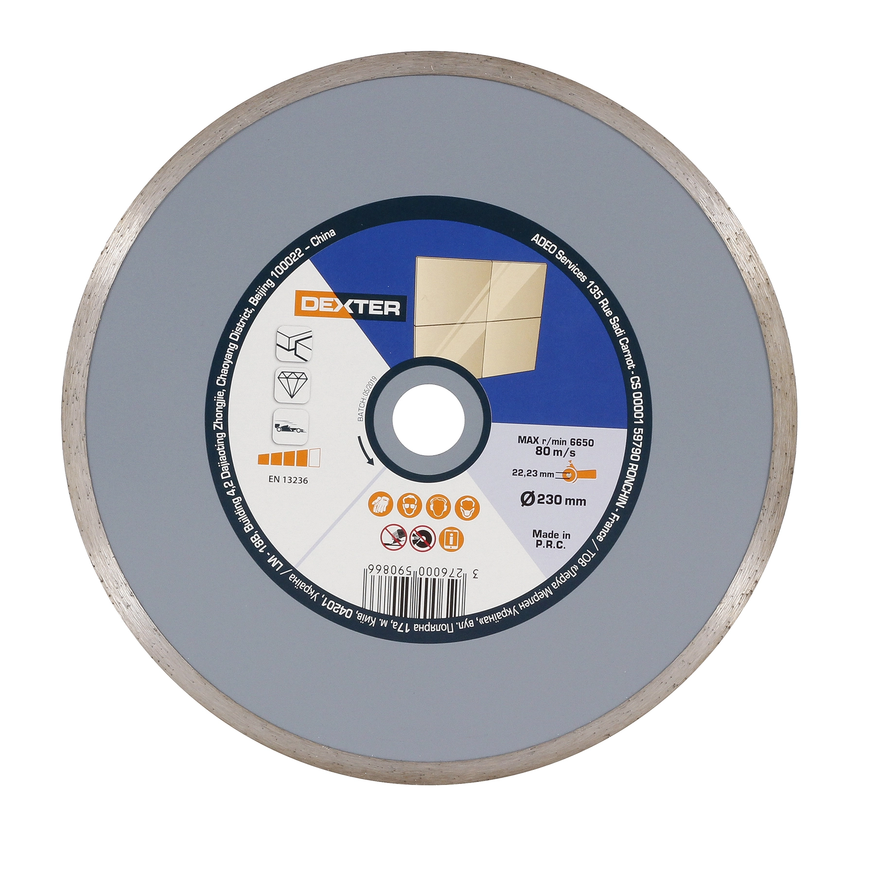 Jogo de Disco de Corte Diamantado Contínuo 230x22,23mm 2 peças Dexter