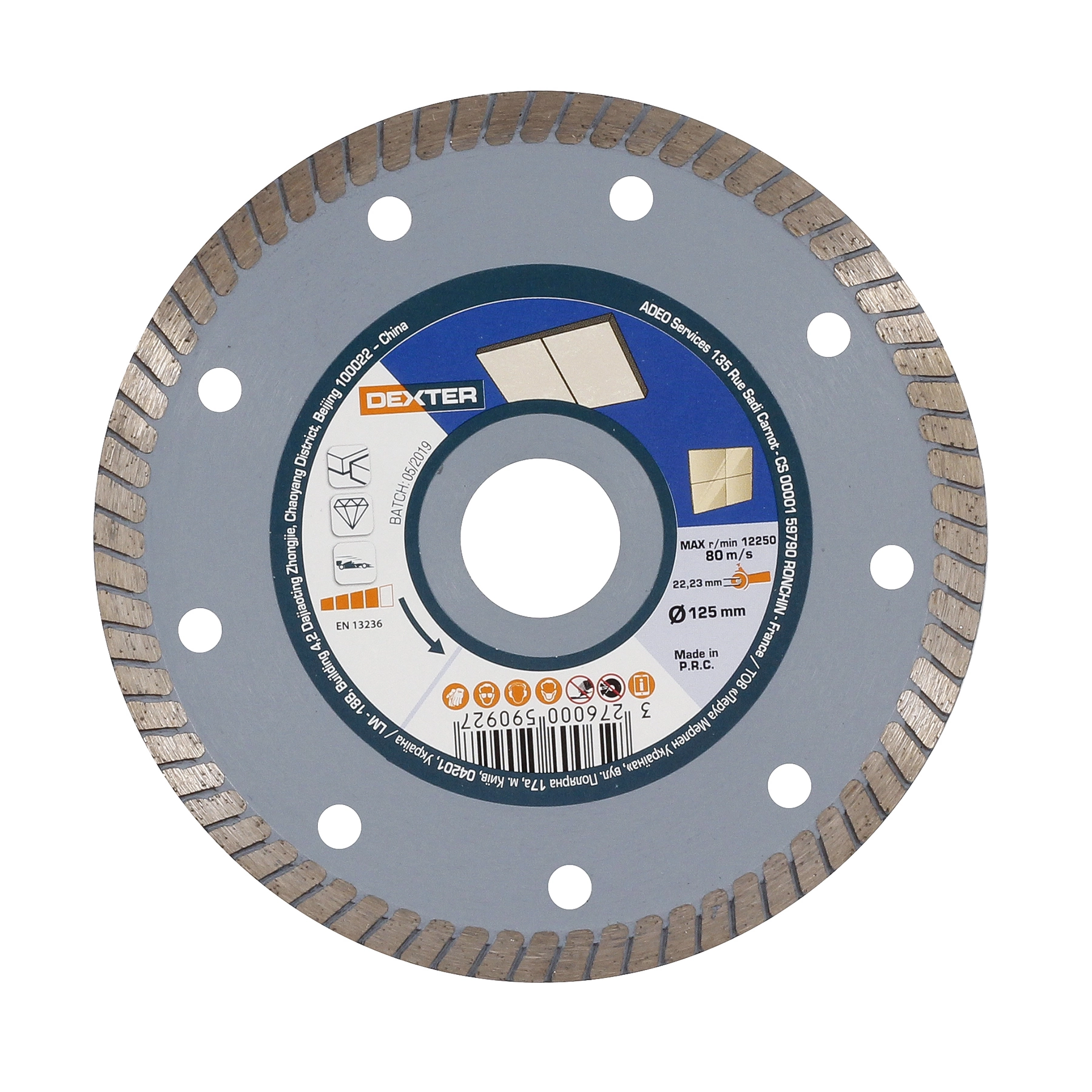 Disco de Corte Diamantado Contínuo 125x22,23mm para Cerâmica Dexter