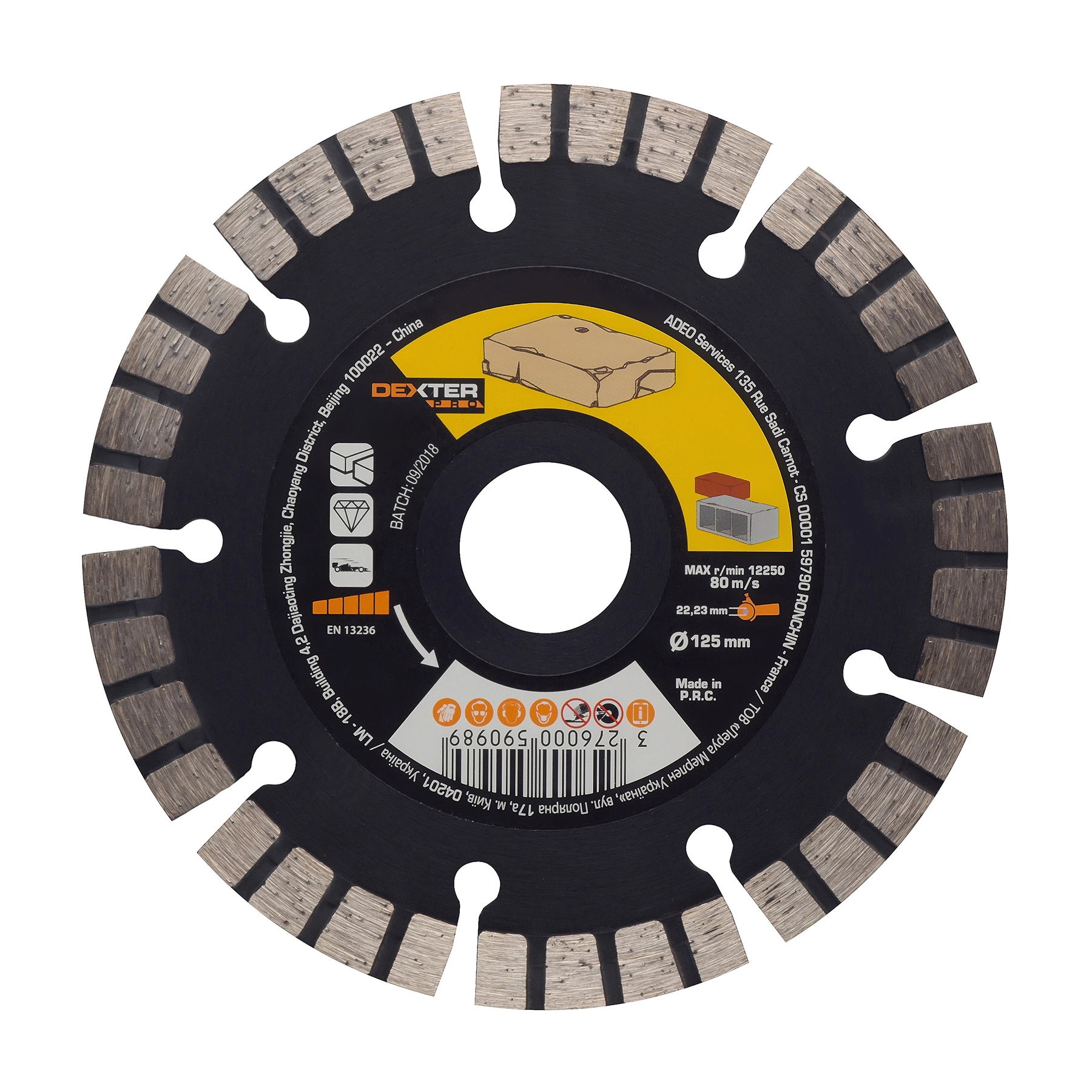 Disco de Corte Diamantado Segmentado 125x22,23mm Dexter Pro