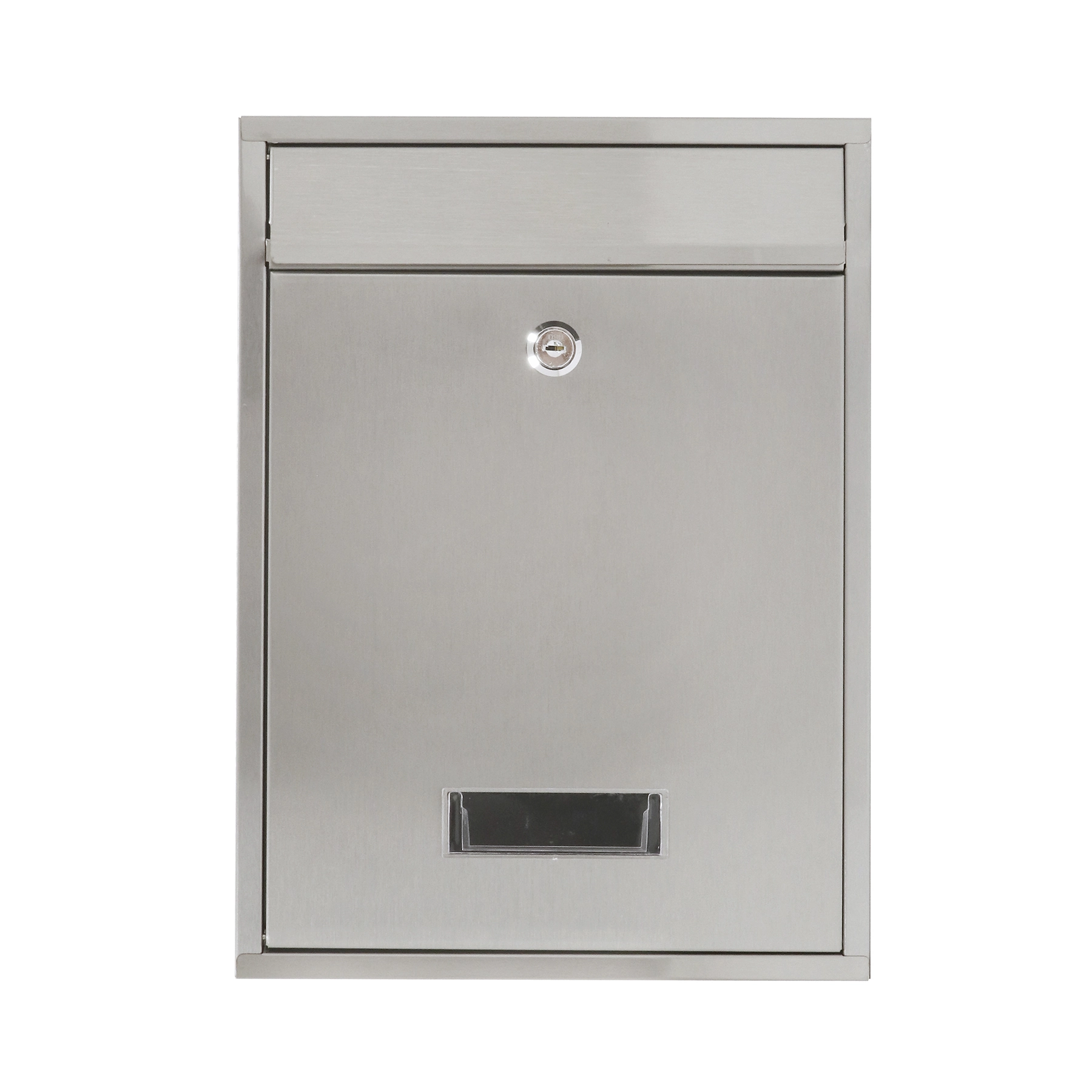 Caixa de Correio com Fechadura para Muro Aço Inox Prata 36x26x9cm