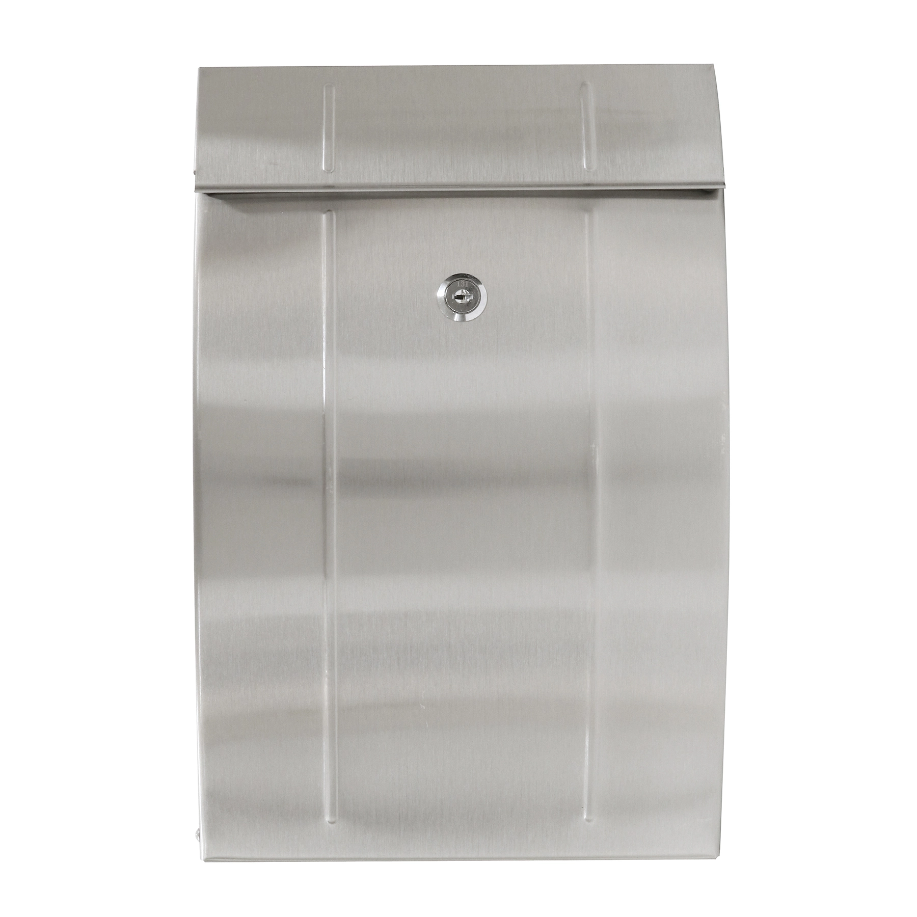 Caixa de Correio com Fechadura para Muro Aço Inox Prata 38x25x12cm