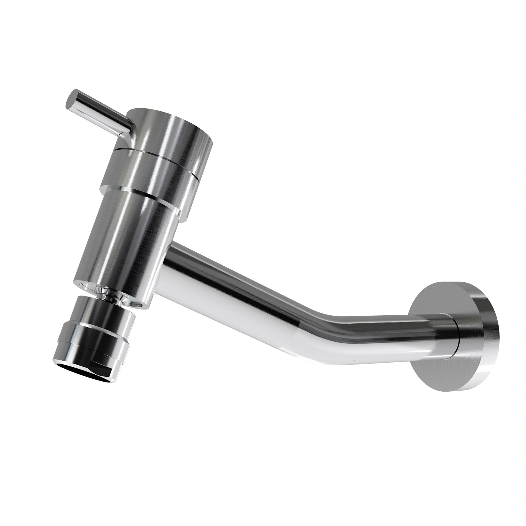 Torneira de Parede para Cozinha com Bica Reta Inox Escovado Eiffel Delinia