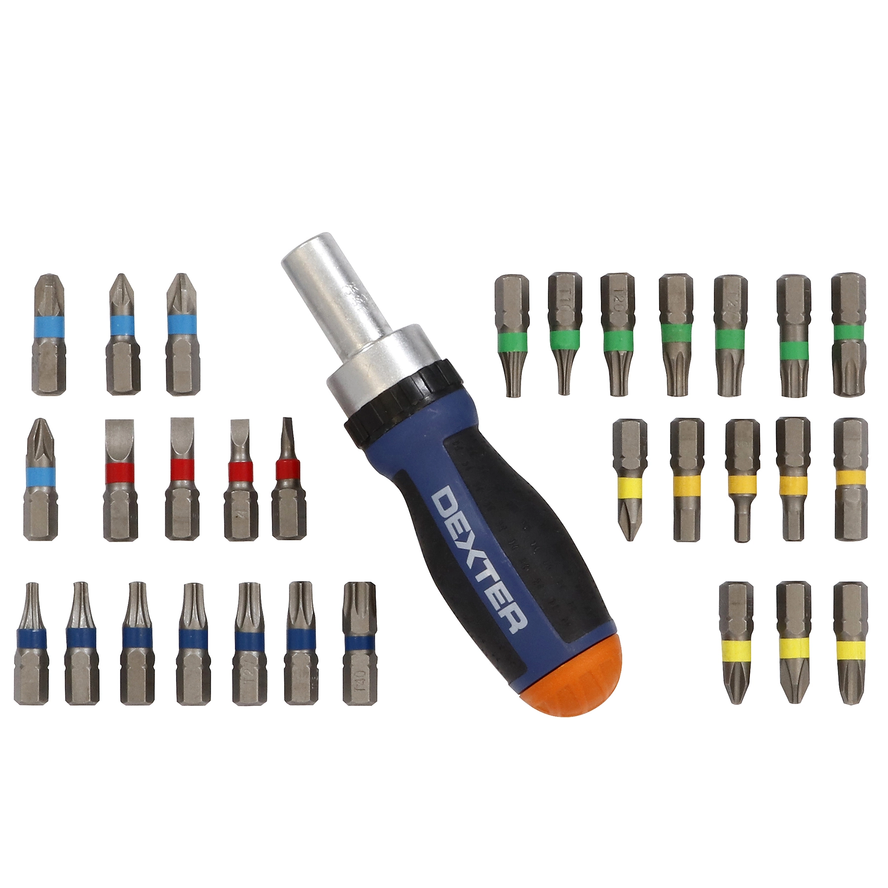 Jogos de Bits 25mm com Chave Bimaterial 31 peças Dexter
