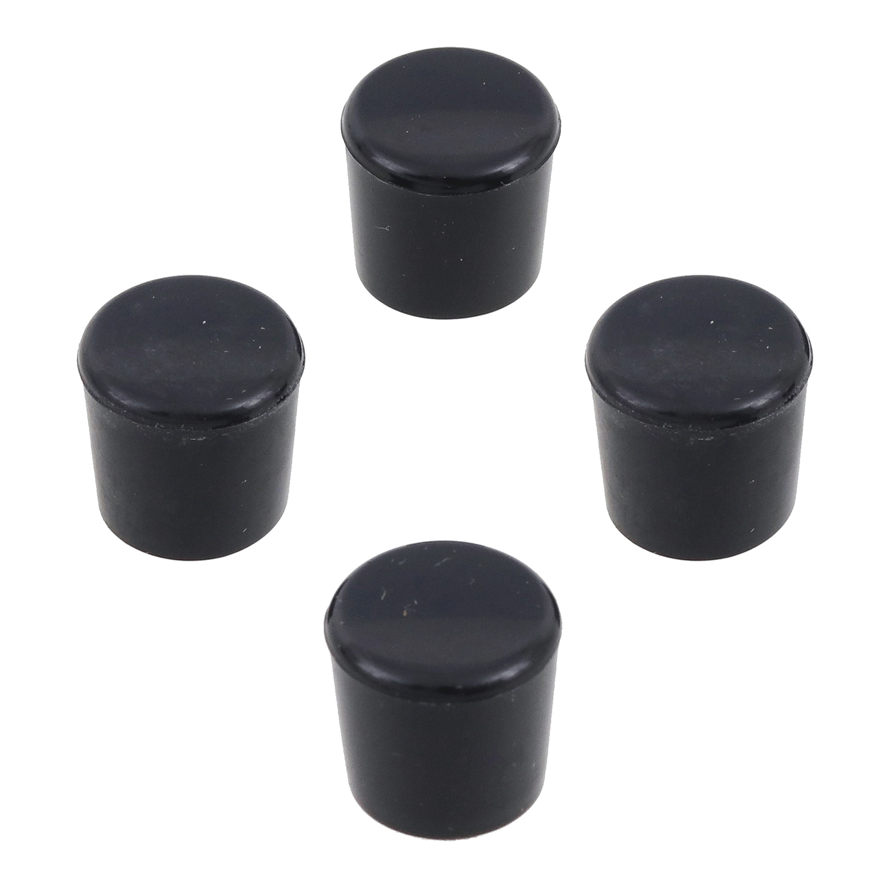 Ponteira Preto PVC Sobrepor Redondo 14mm 4 peças