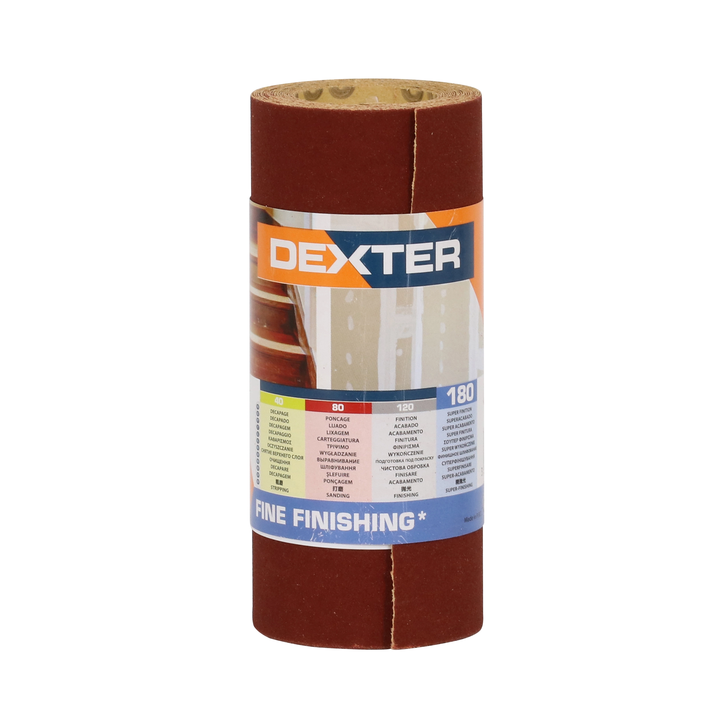 Rolo de Lixa Manual e Orbital Madeira Grão 180 115x2500mm Dexter