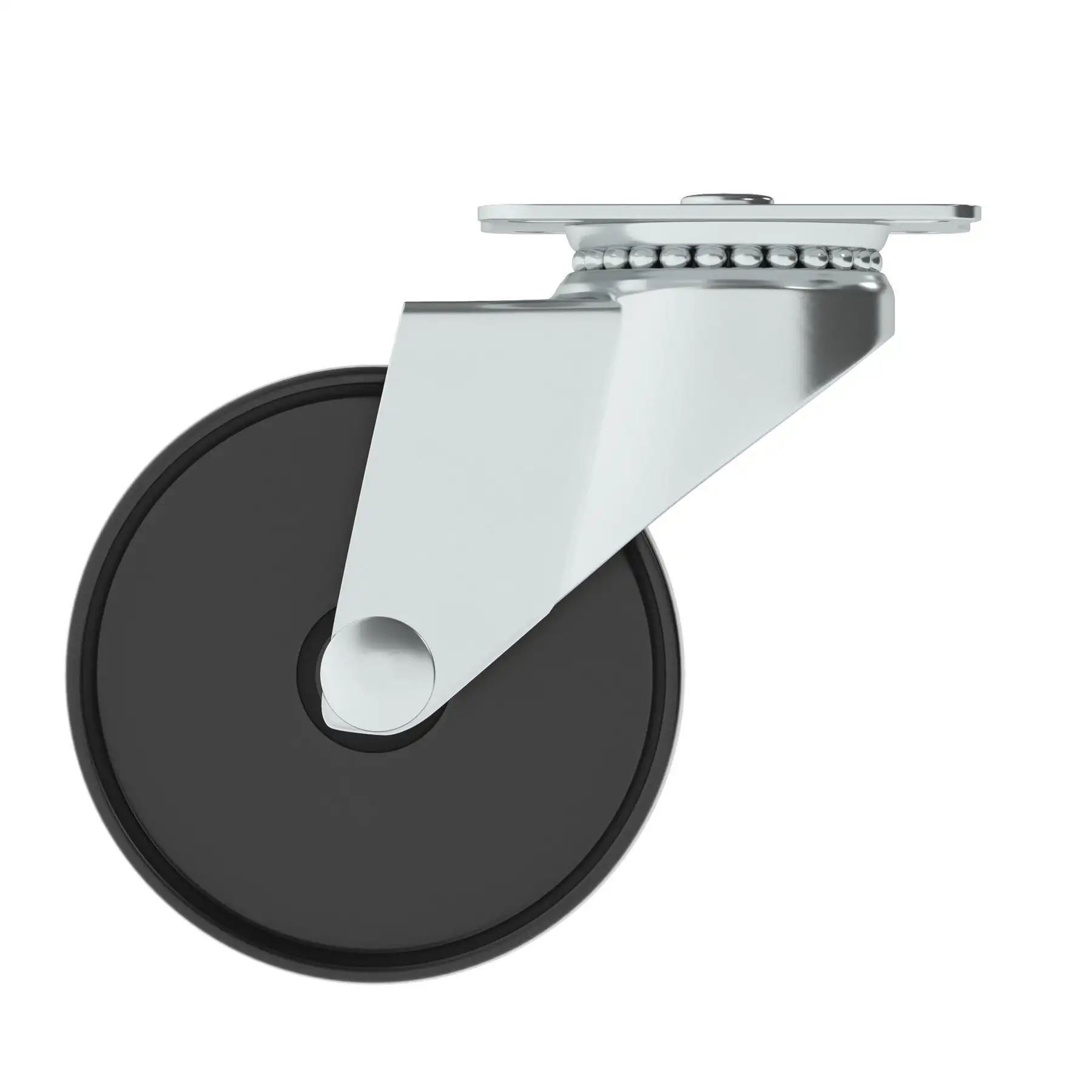 Rodízio de Plástico sem Freio Preto 75mm até 40kg Standers