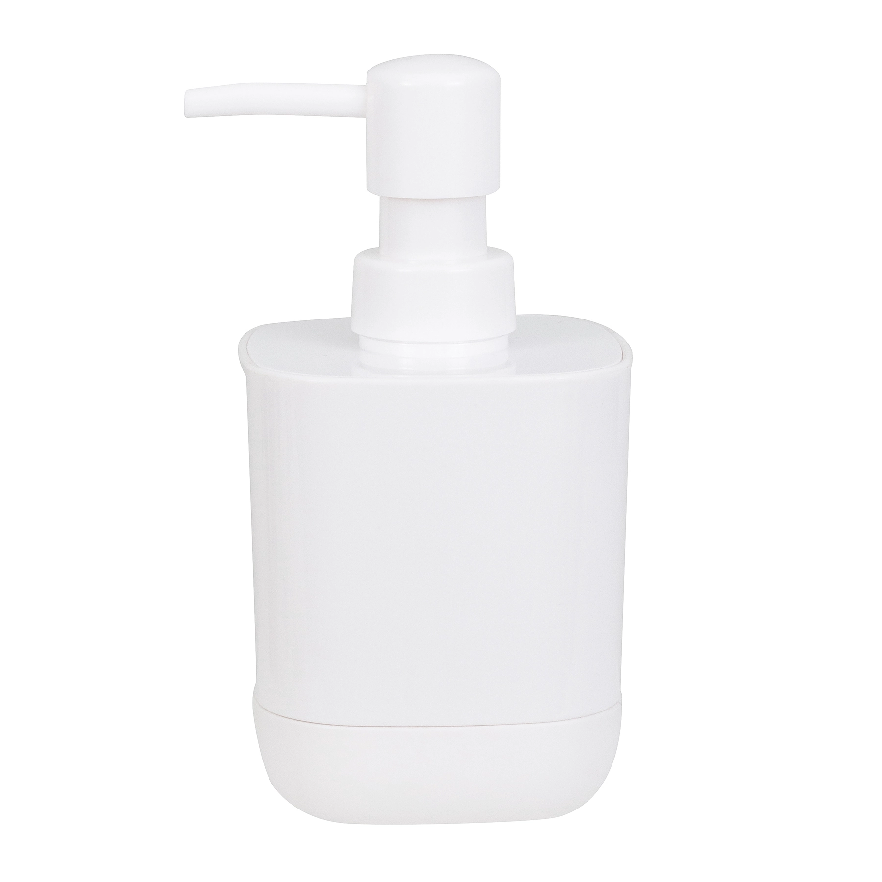 Porta Sabonete Líquido de Bancada para Banheiro 360ml Plástico Branco Easy Sensea