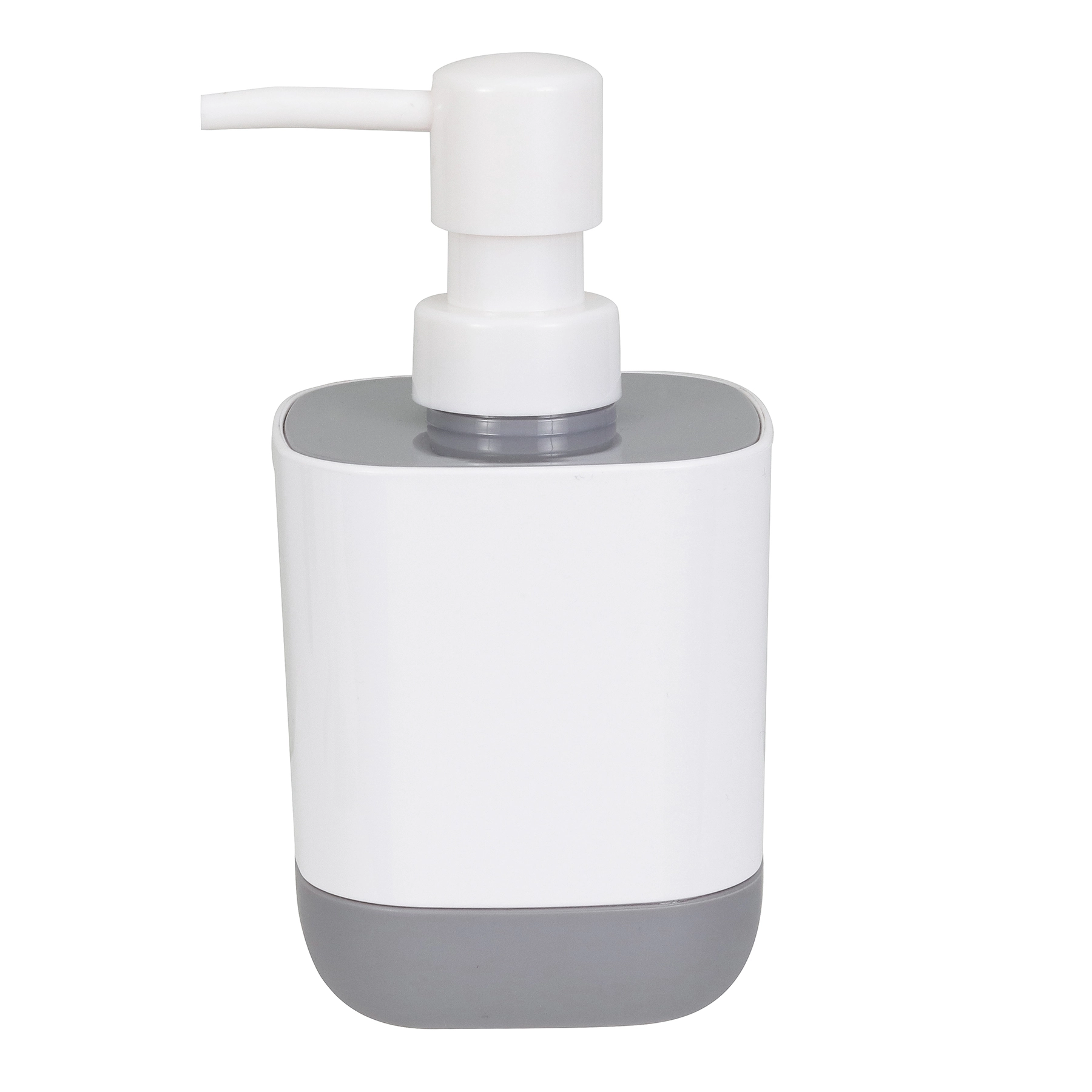 Porta Sabonete Líquido de Bancada para Banheiro 360ml Plástico Cinza Easy Sensea
