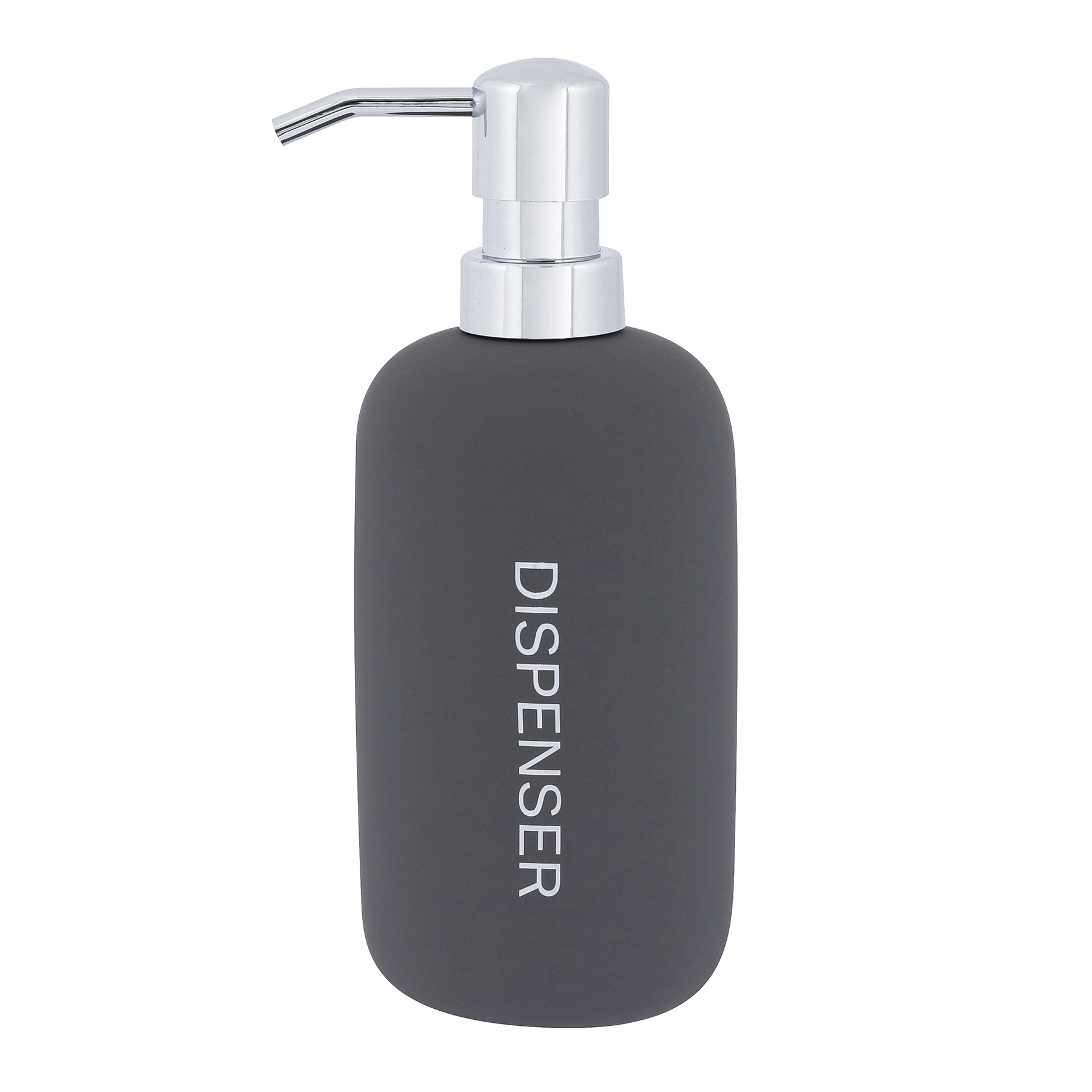 Porta Sabonete Líquido de Bancada para Banheiro 360ml Cerâmica Cinza Remix Sensea