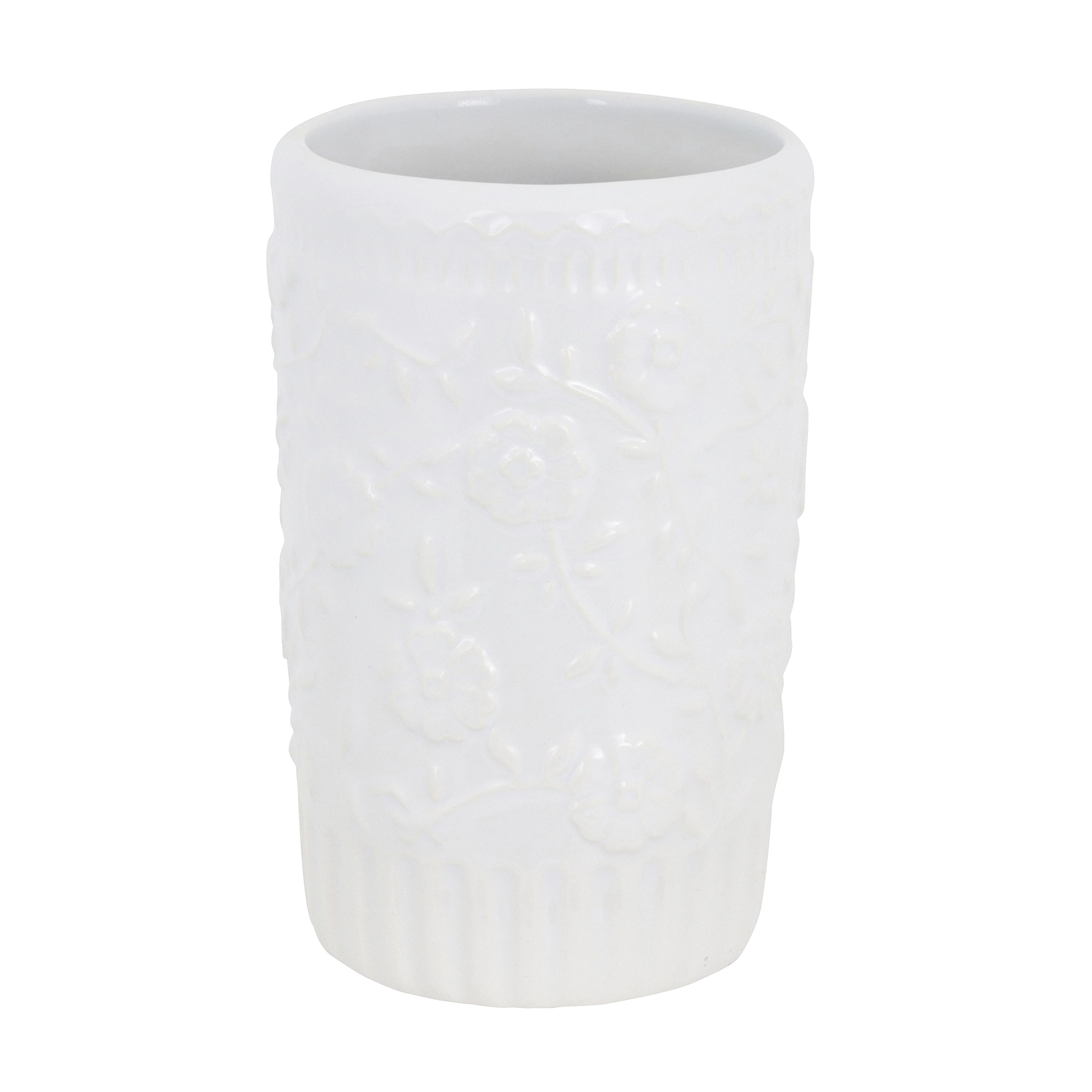 Porta Objetos de Bancada para Banheiro Cerâmica Branco Charm Sensea