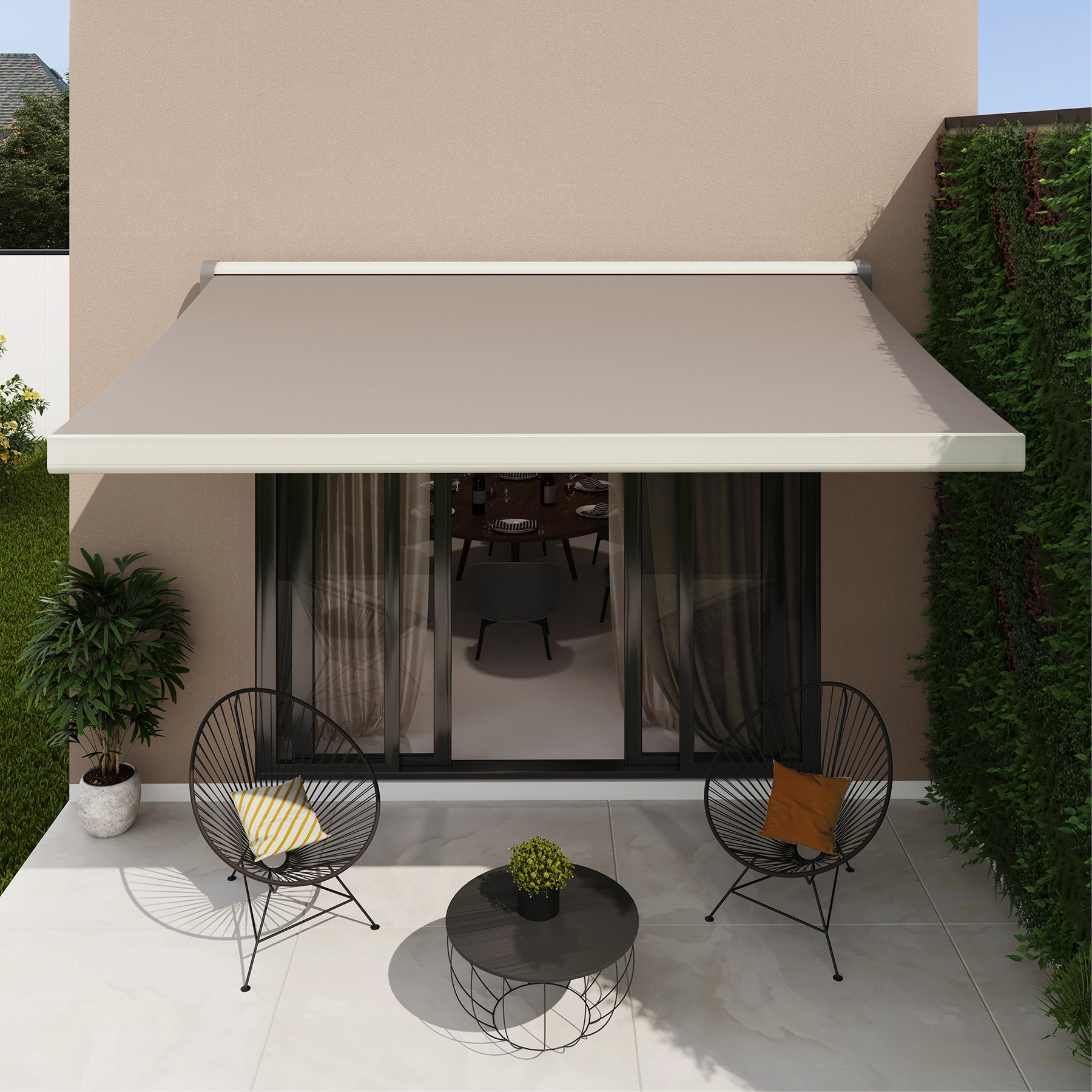 Toldo Retrátil  Poliéster Manual Bege 2,95x2,00m Nori Naterial