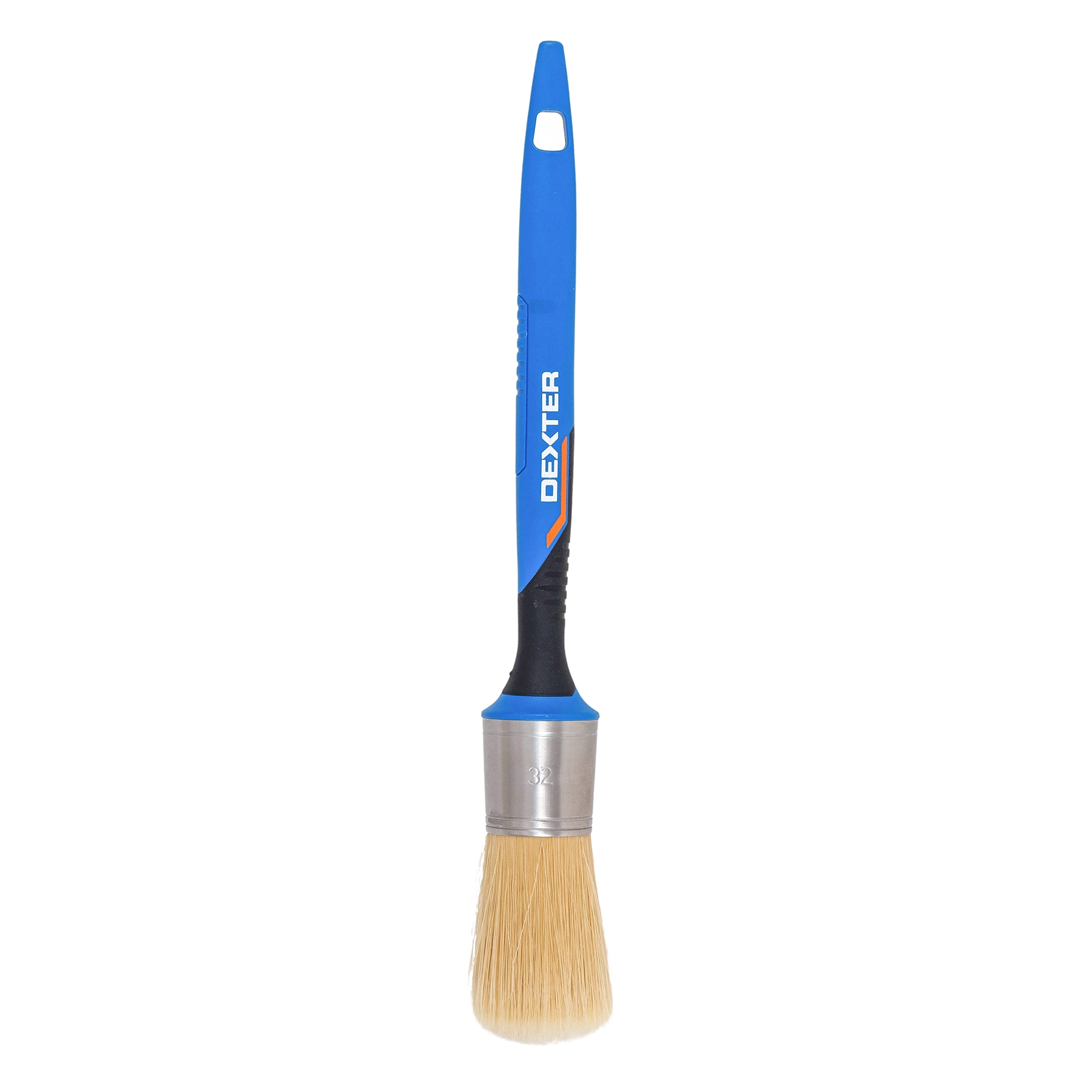 Pincel Redondo para Tinta Acrílica e Látex 32mm Dexter Cabo Ergonômico Azul e Preto