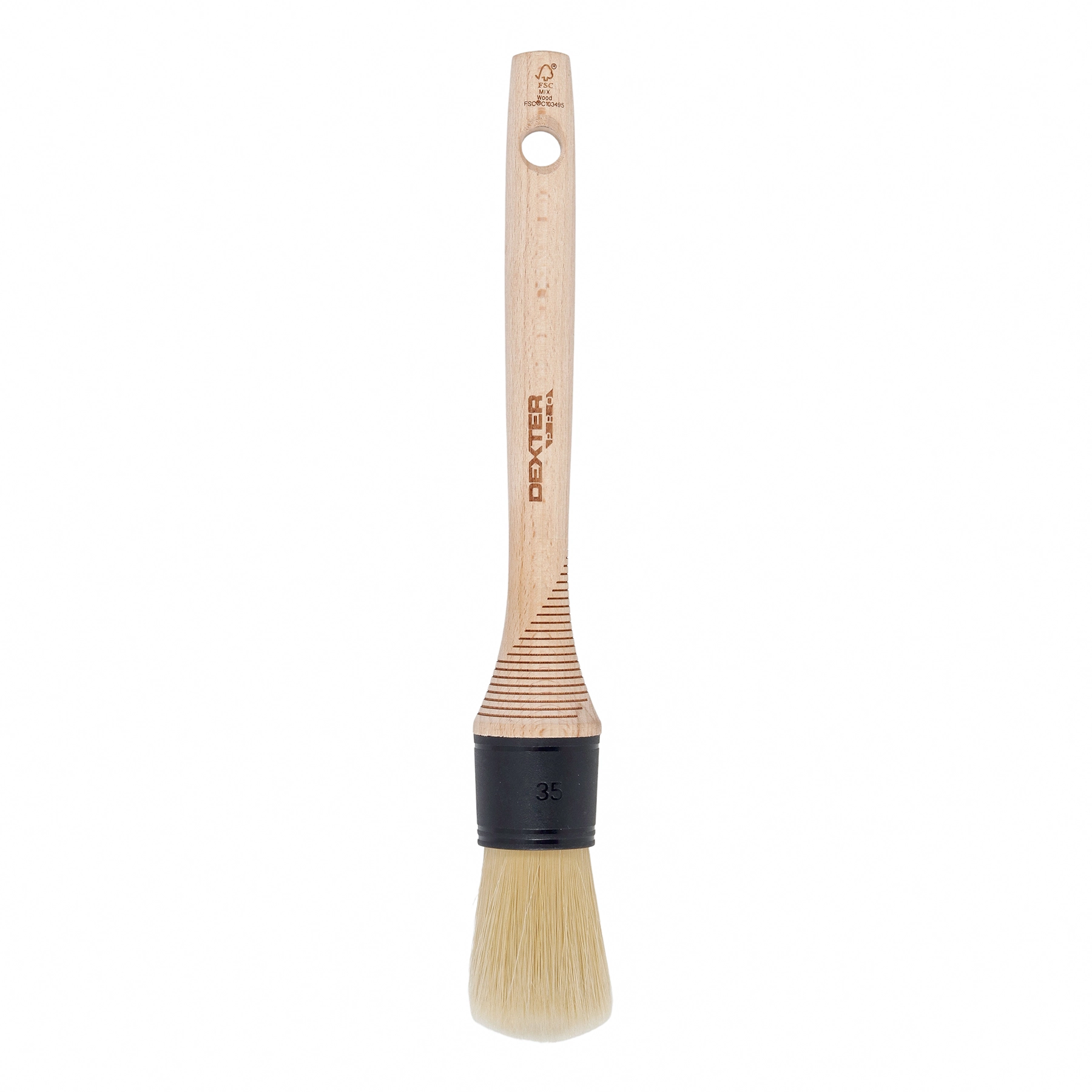 Pincel Redondo para Tinta Acrílica e Látex 35mm Dexter Pro Cabo Ergonômico Bege