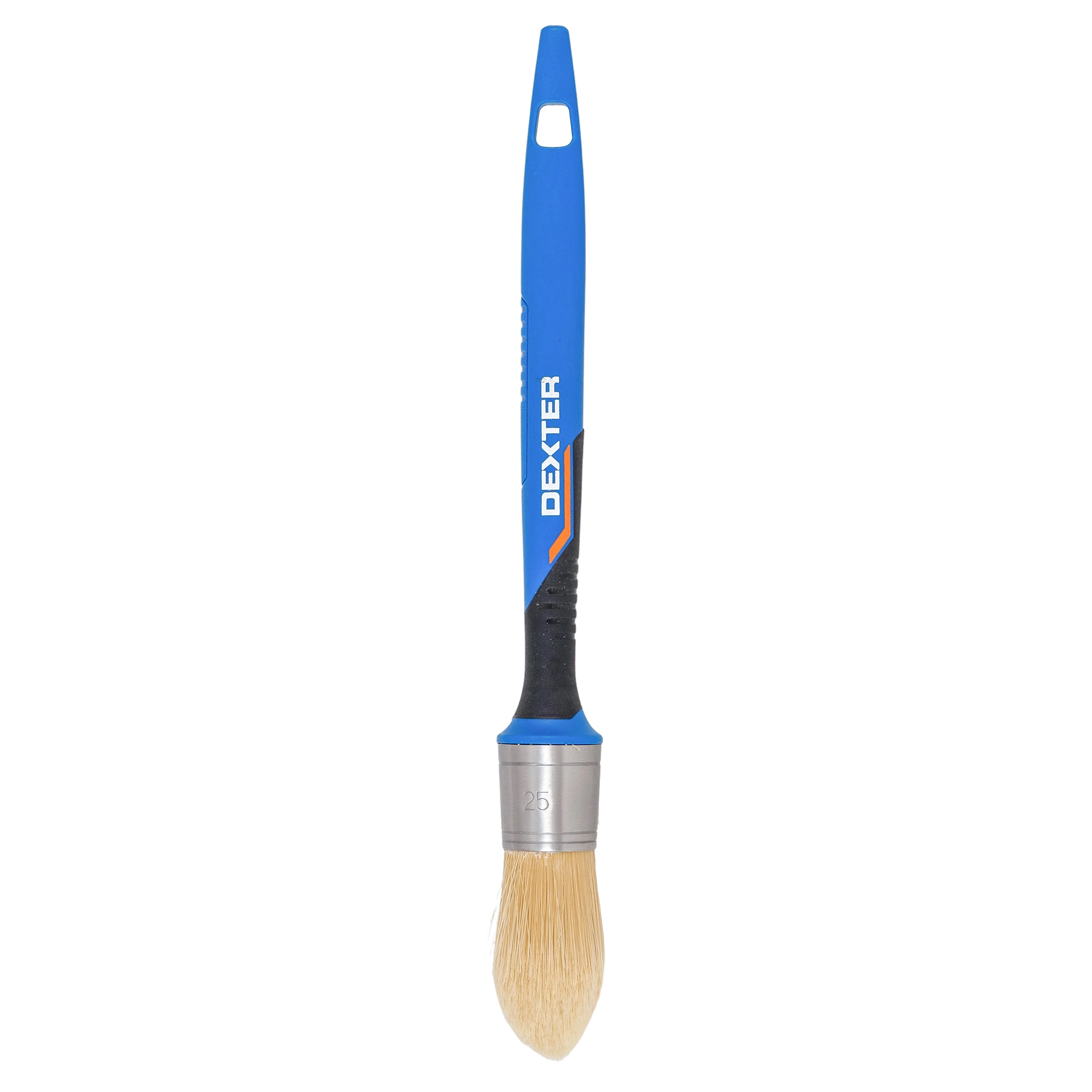 Pincel Redondo para Tinta Acrílica e Látex 25mm Dexter Cabo Ergonômico Azul e Preto
