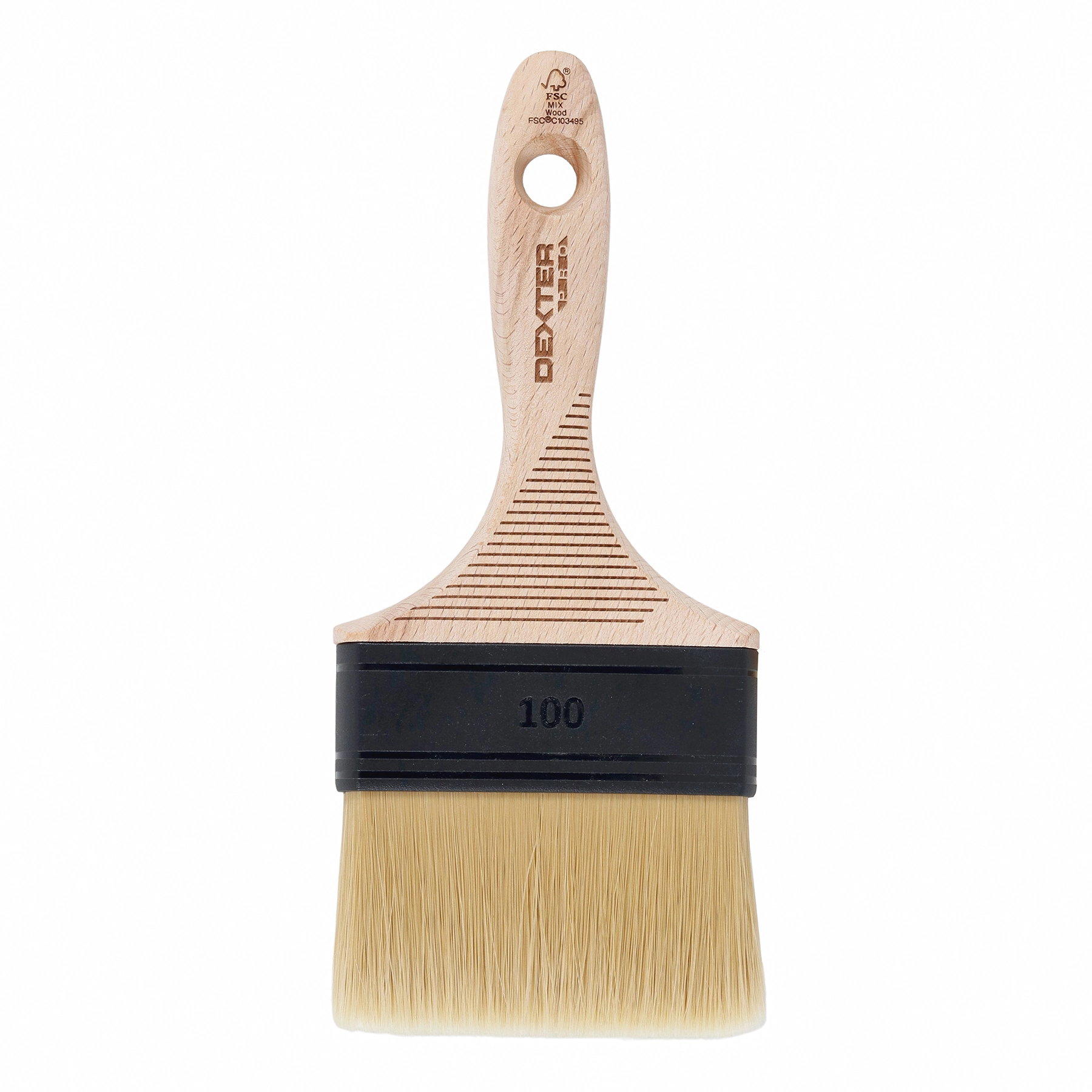 Pincel para Tinta Acrílica e Látex 1000mm Dexter Pro Cabo de Madeira Bege