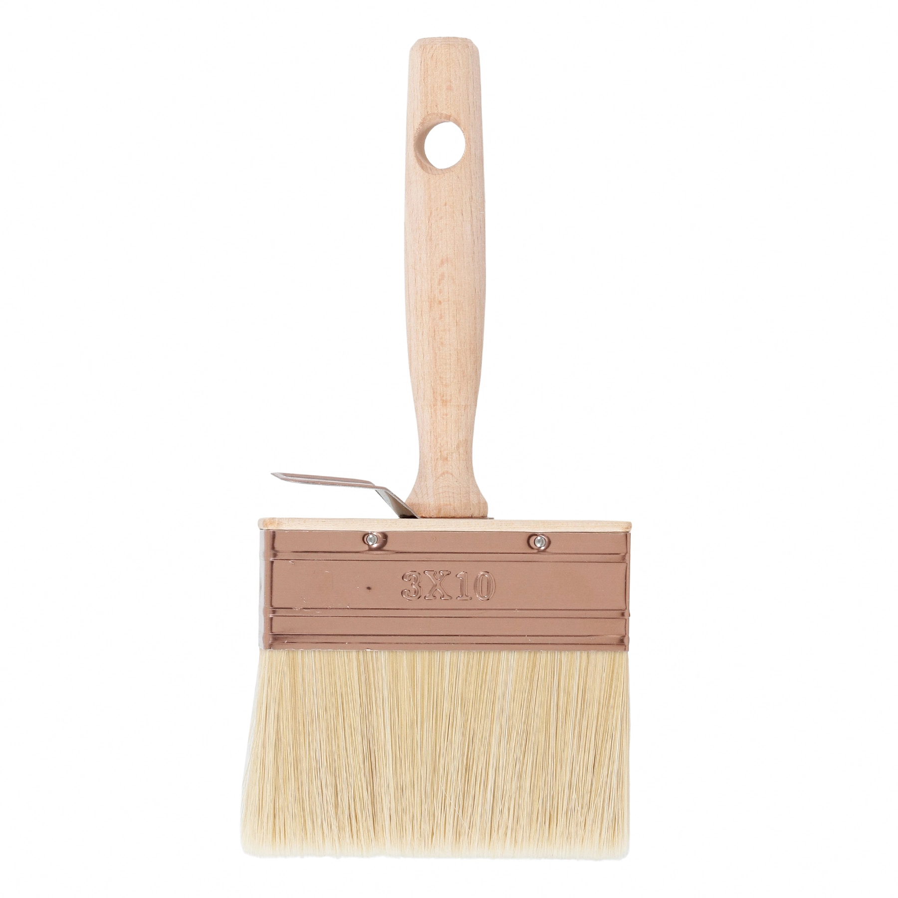 Pincel Retangular para Tinta Acrílica e Látex 100mm Dexter Pro Cabo de Madeira Bege