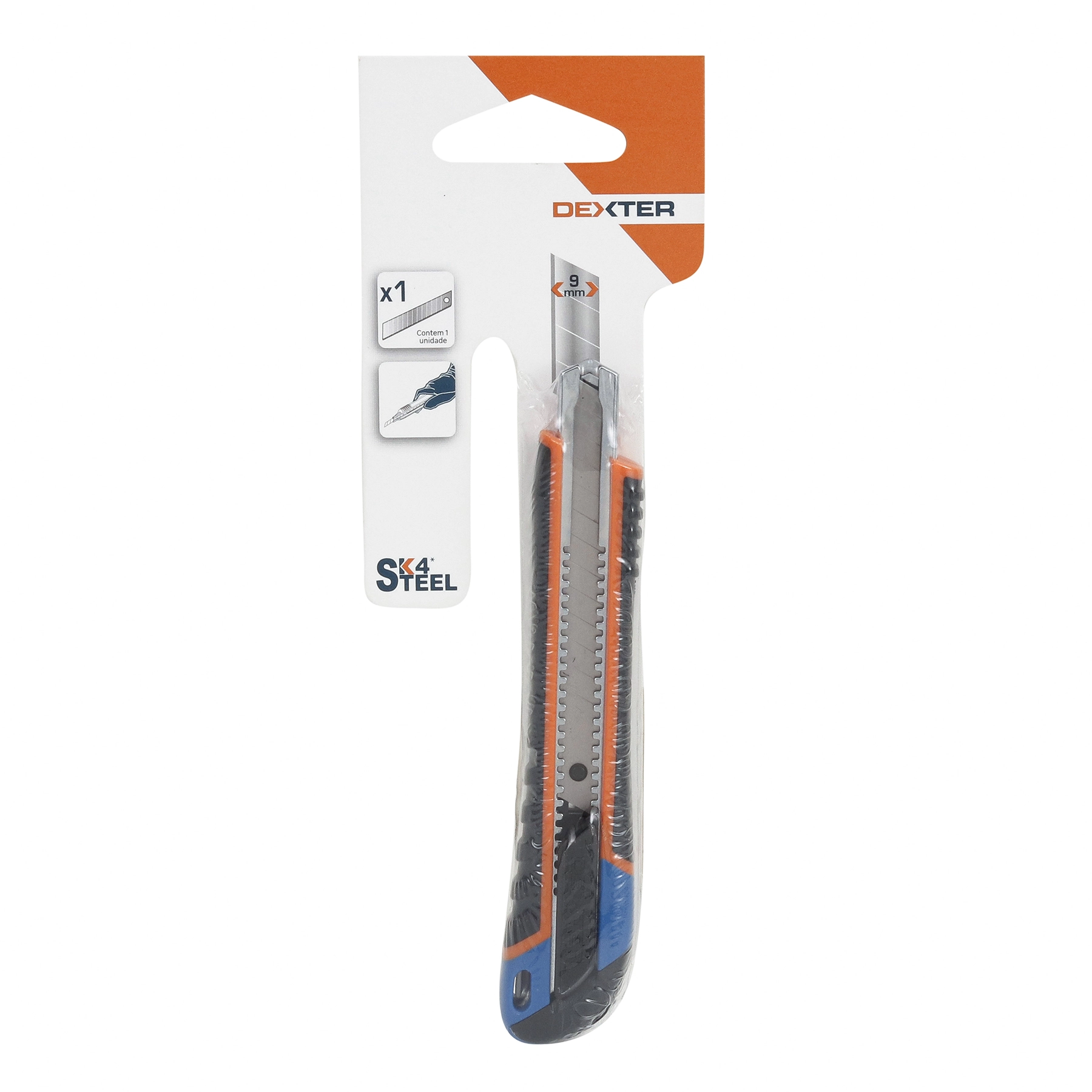 Estilete Retrátil Emborrachado 9mm Dexter