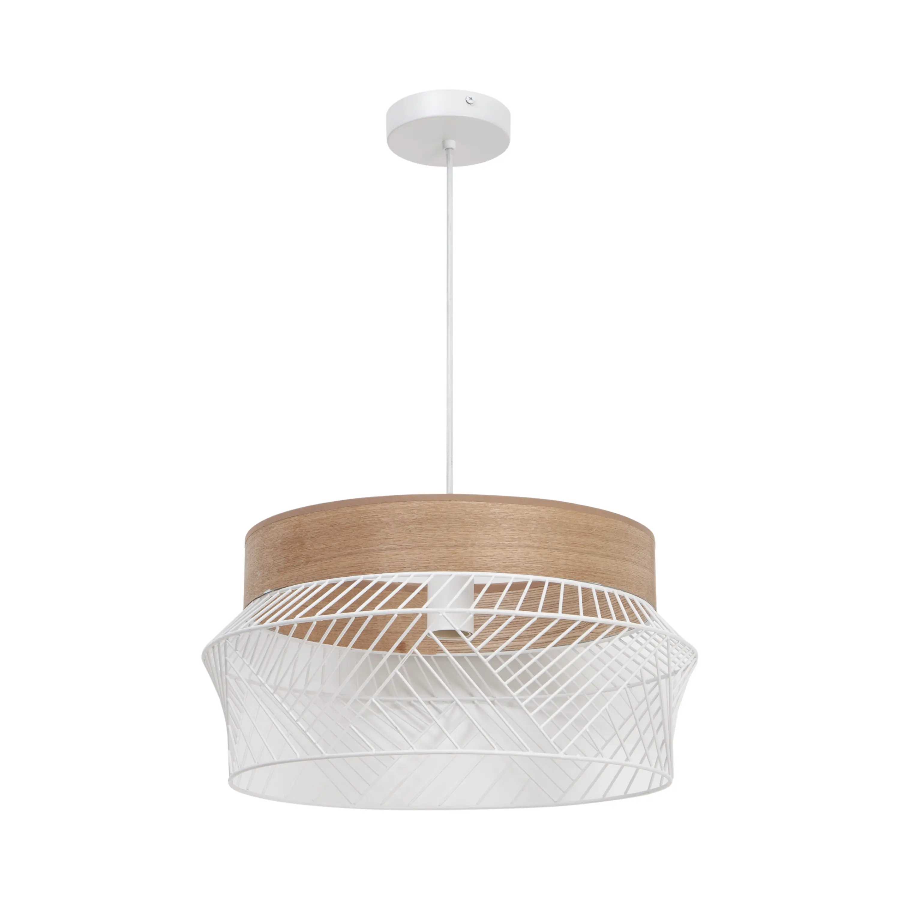 Pendente Redondo 1 Lâmpada Metal Branco Kanel Inspire