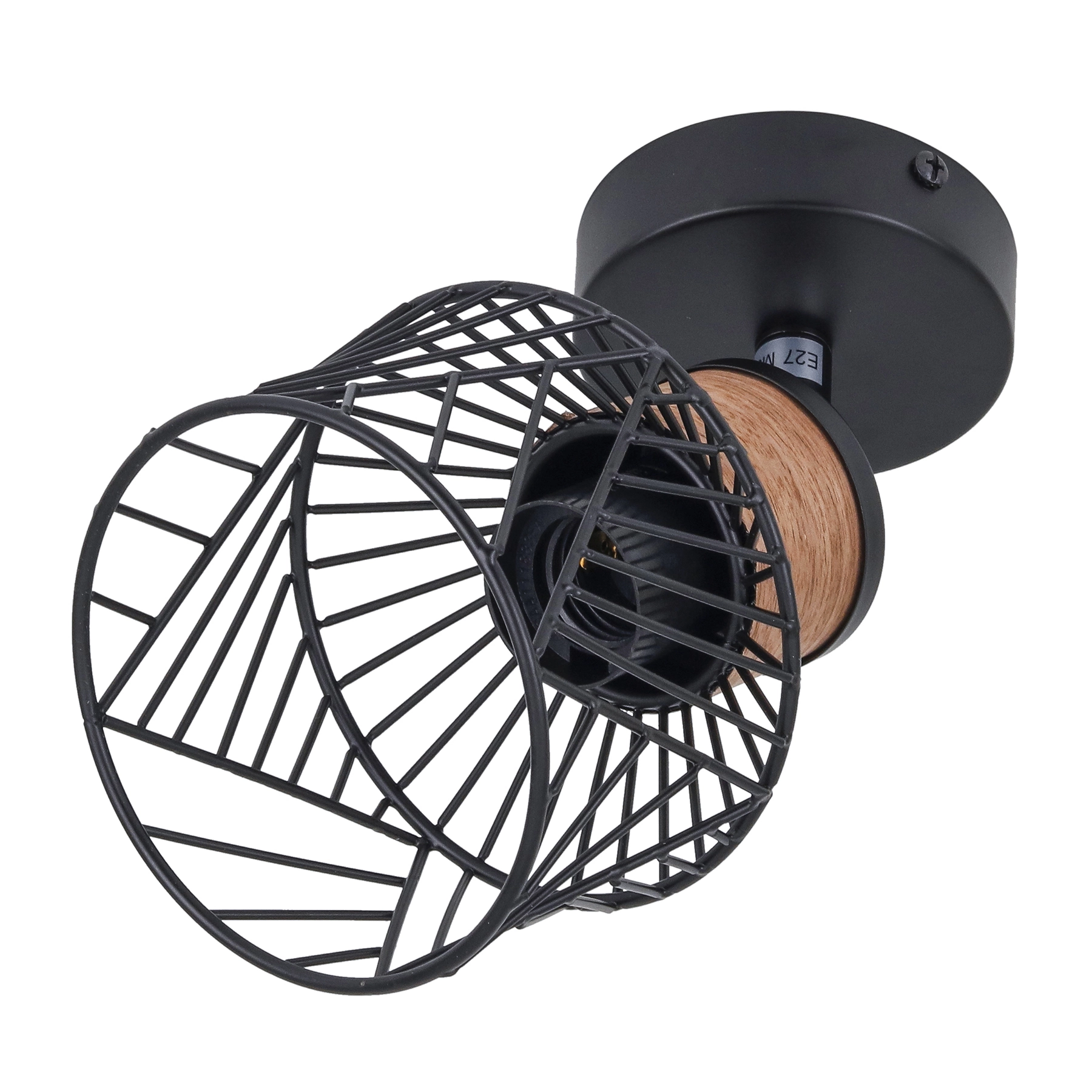 Spot de Sobrepor 1 Lâmpadas Kanel Preto IP20 Inspire